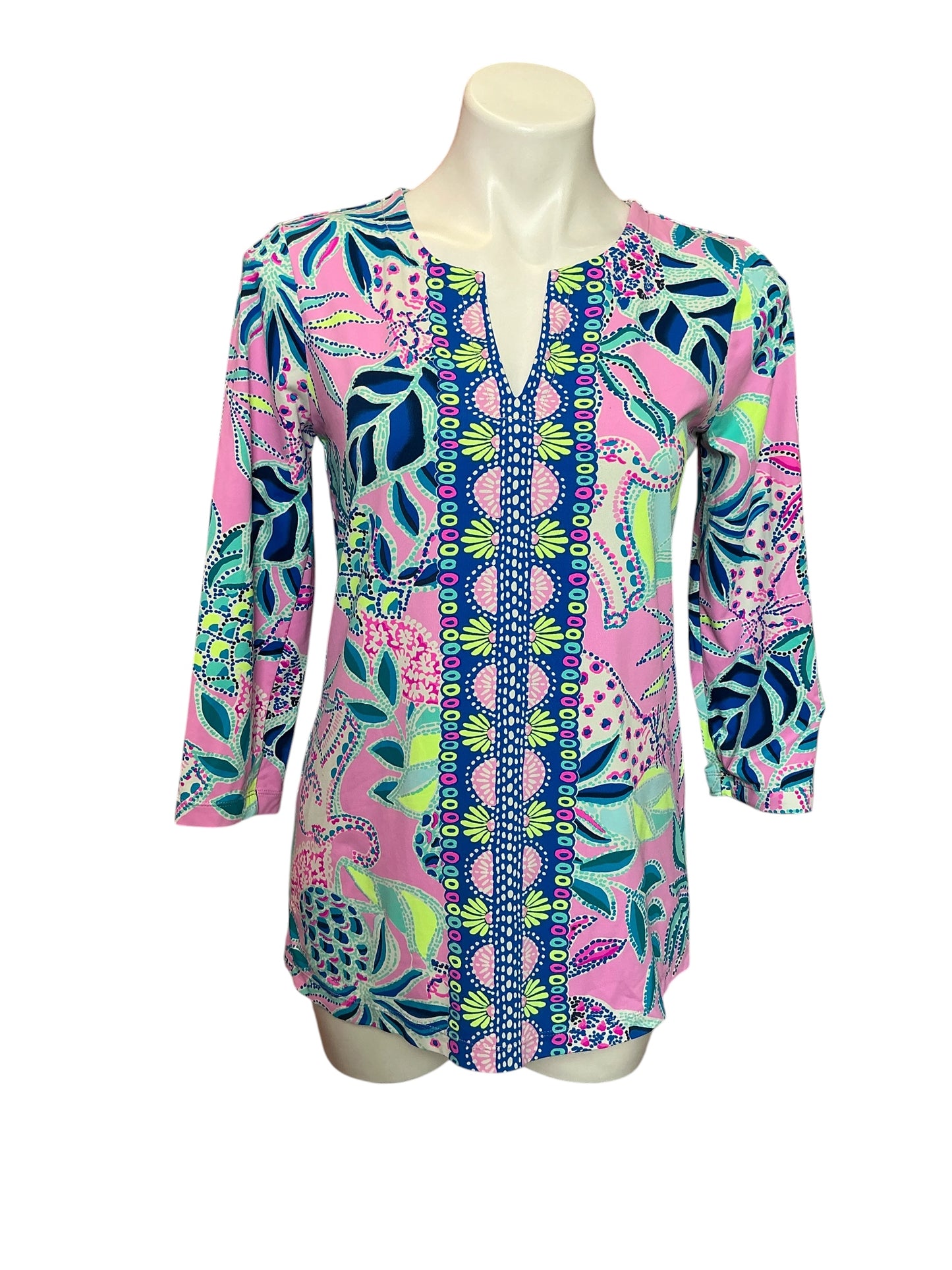 Lilly Pulitzer Karina Tunic Lilac Rose Chica Ticas Engineered Chilly Lilly - Size S