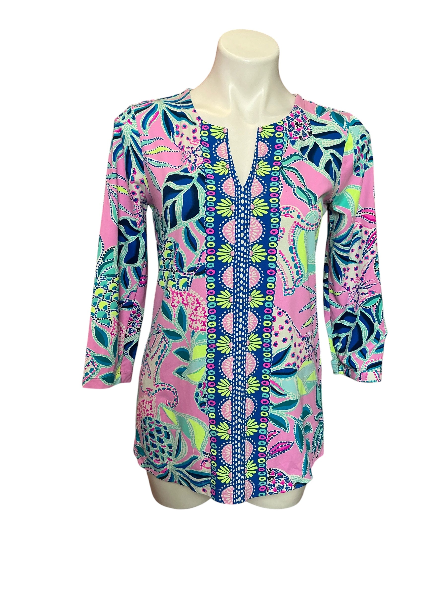 Lilly Pulitzer Karina Tunic Lilac Rose Chica Ticas Engineered Chilly Lilly - Size S
