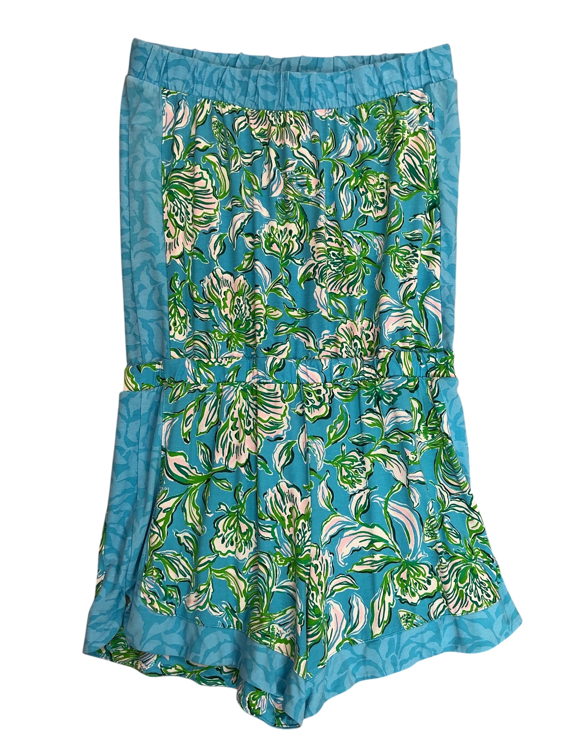 Lilly Pulitzer Rikki Strapless Romper Blue Ibiza Open Water - Size S