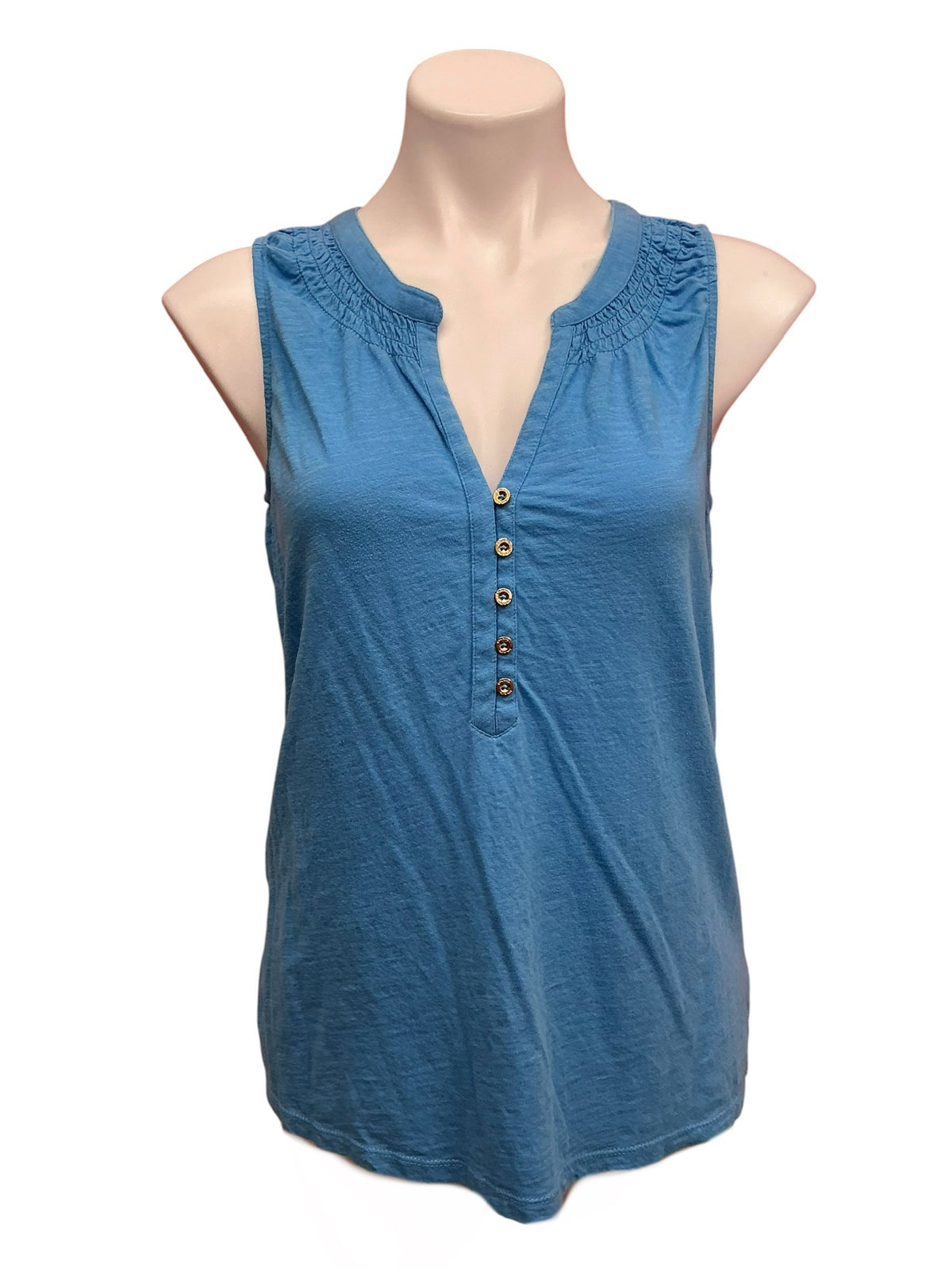 Lilly Pulitzer Essie Sleeveless Knit Top Solid Lapis Blue - Size M