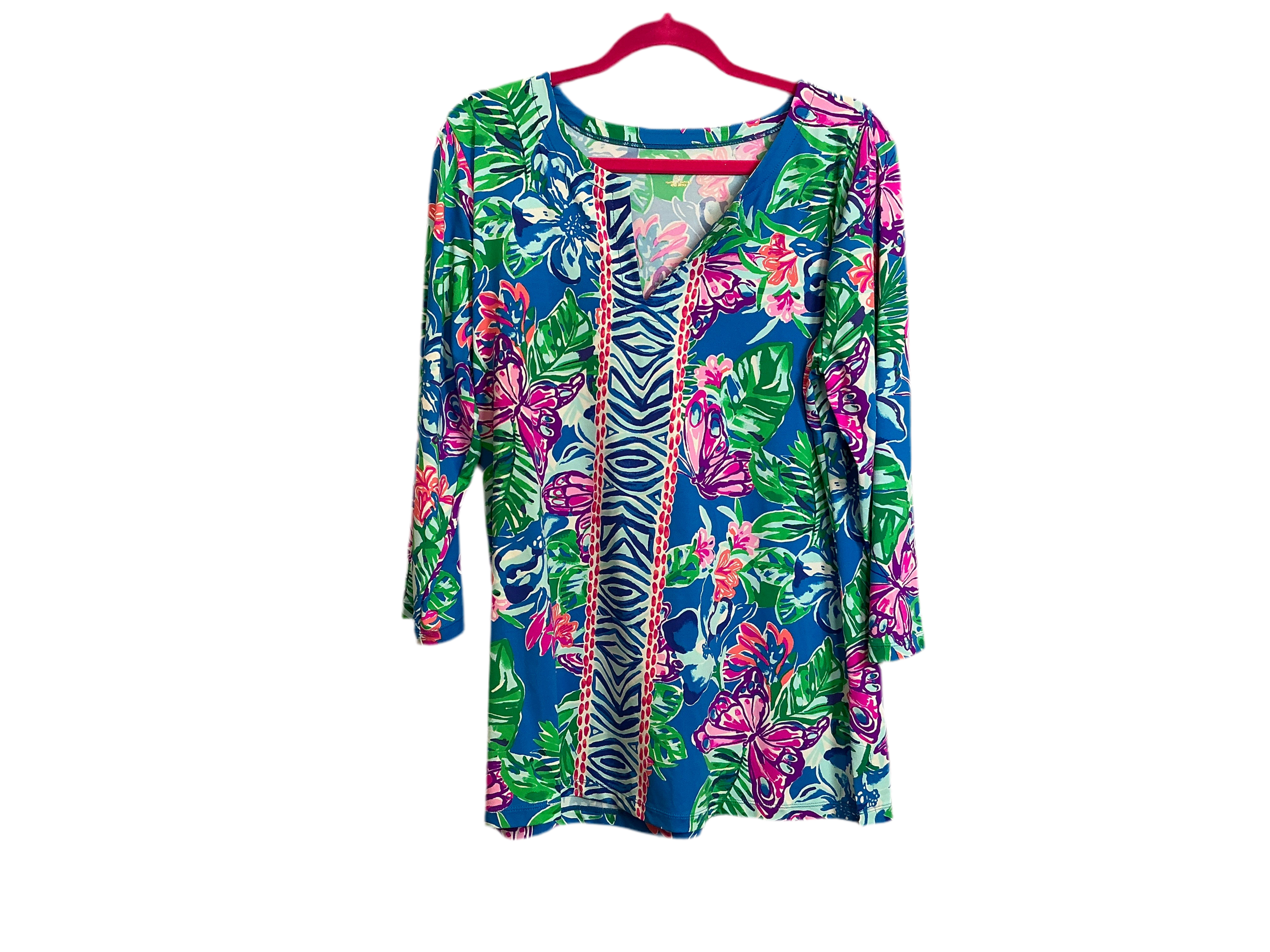 Lilly Pulitzer NWT UPF 50 + Karina Tunic Pundy Blue Isle Be Back Engineered Chilly Lilly - Size XL