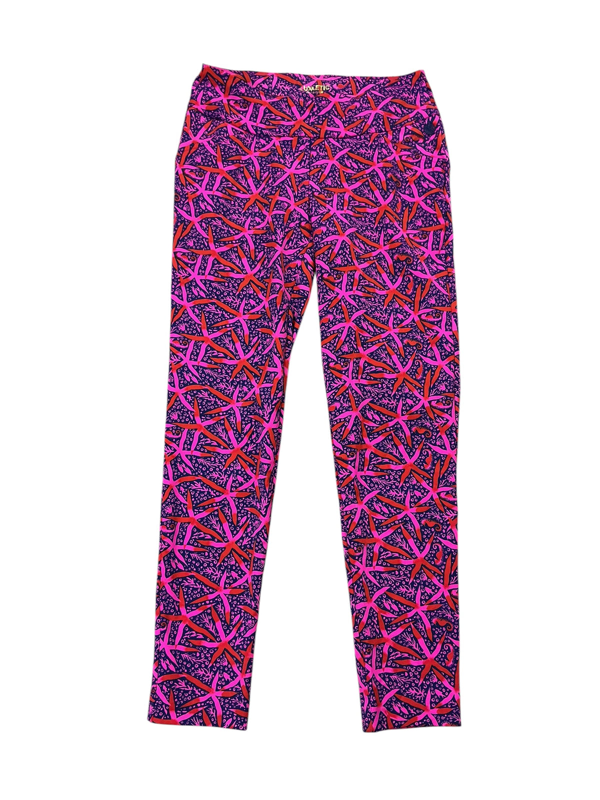 Lilly Pulitzer Mallie Terry Pant in Passion Fruit Pink Star Searching - Size 2