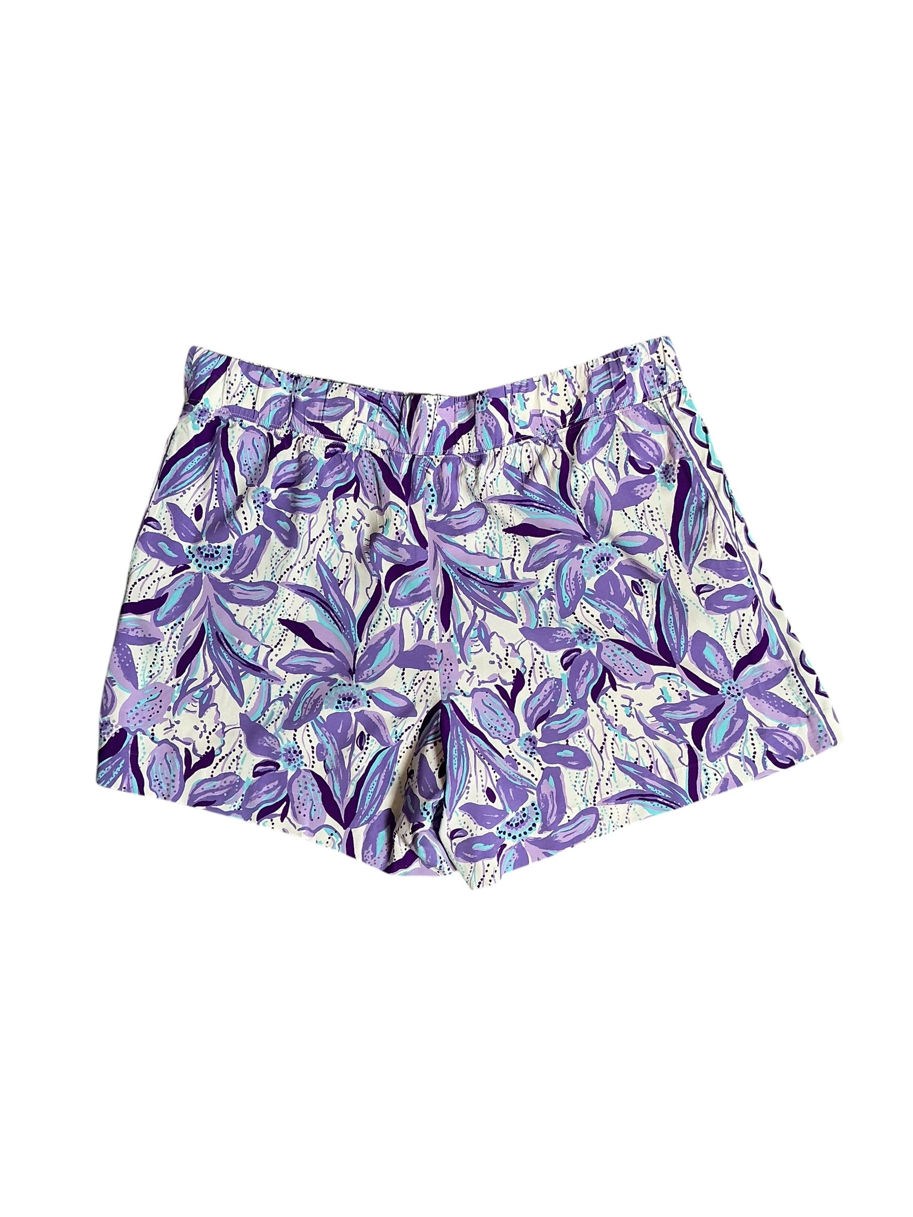 Lilly Pulitzer NWT Bal Harbour Stretch Shorts Tropicalia Purple Elephant In The Bloom - Size XL