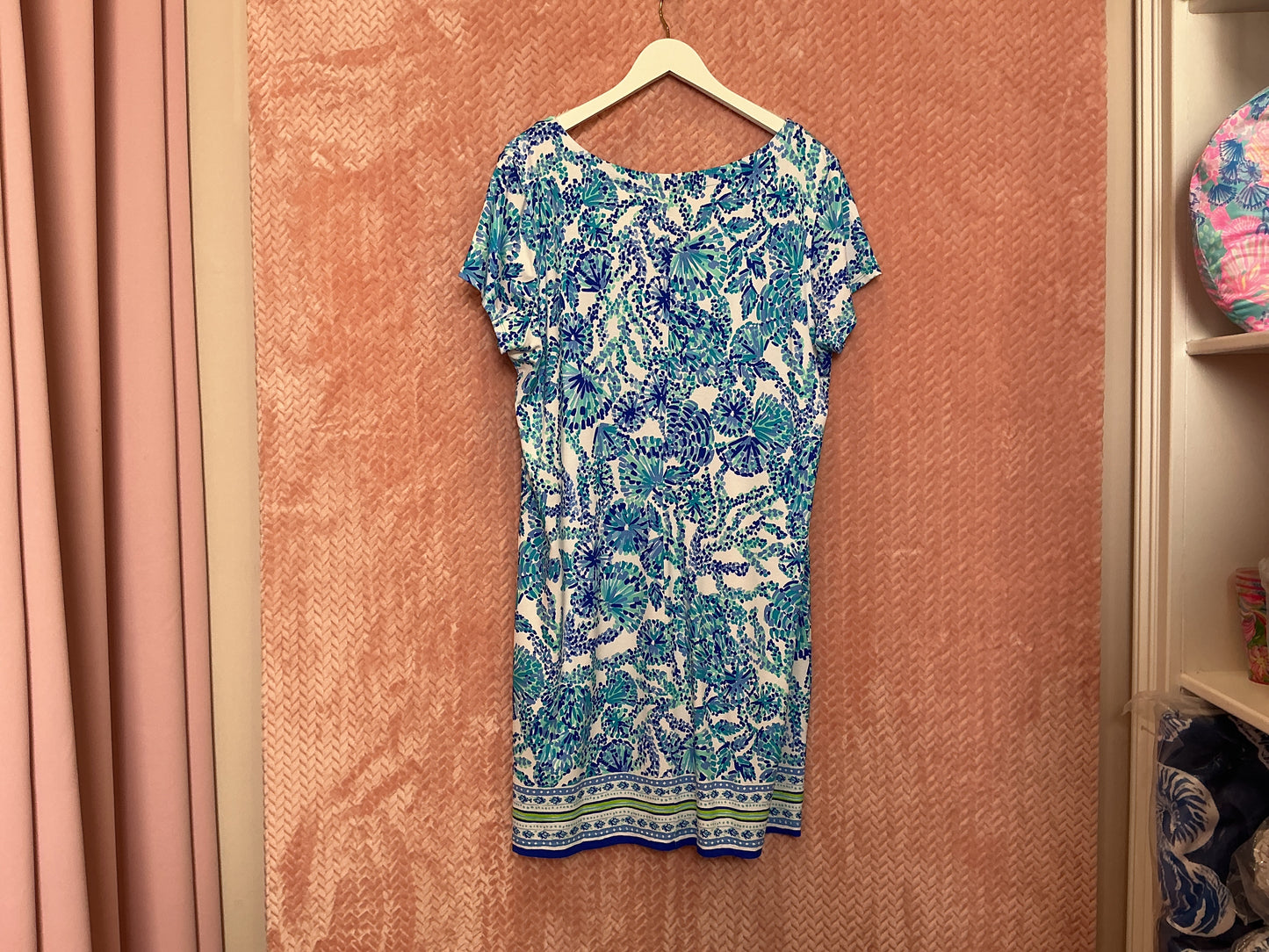 Lilly Pulitzer NWT UPF 50+ Sophiletta Dress Shell Me You Love Me Engineered Dress - Size L