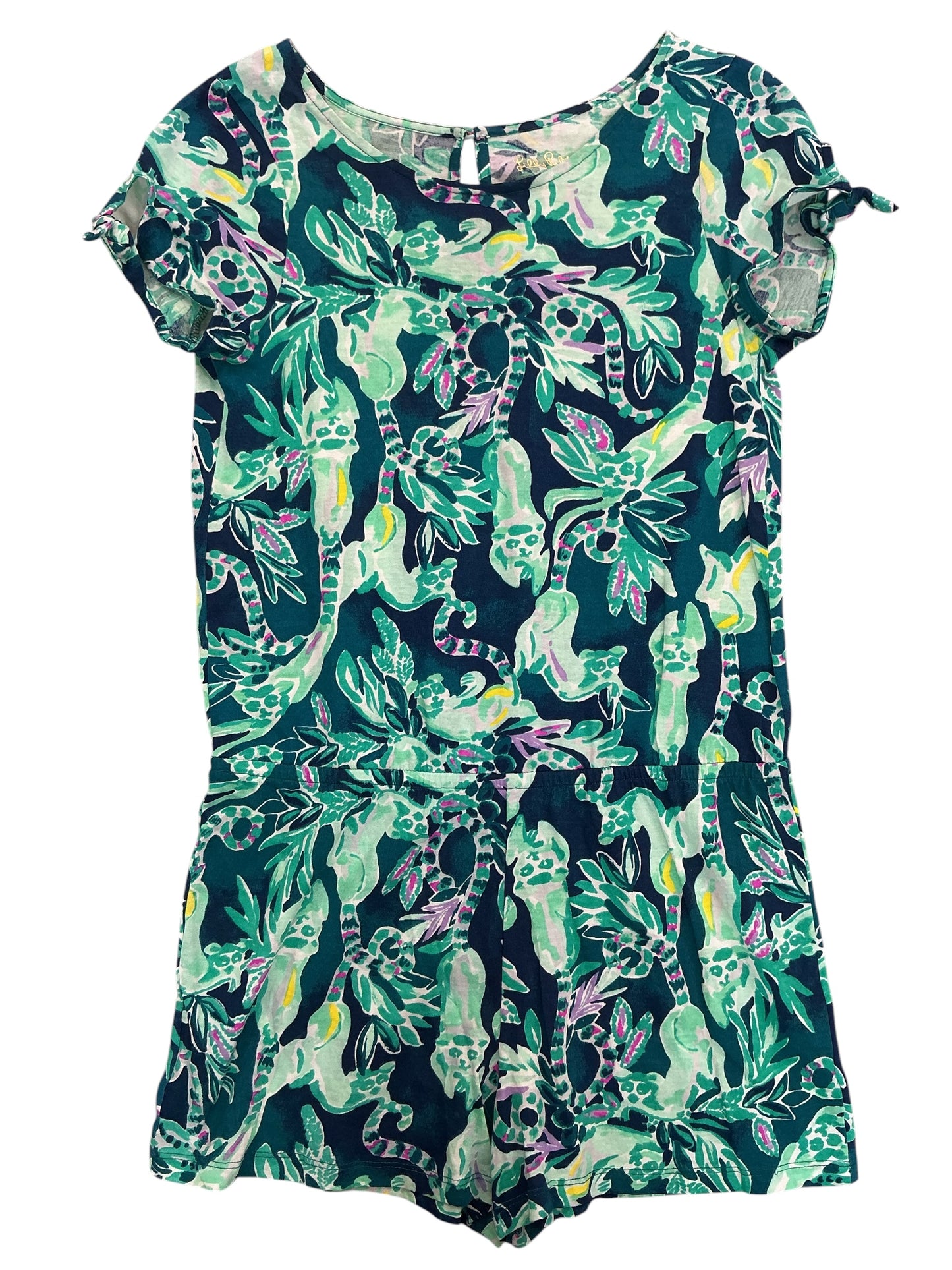Lilly Pulitzer Kids Girls Beacon Romper Tidal Wave In The Details - Size XL 12-14