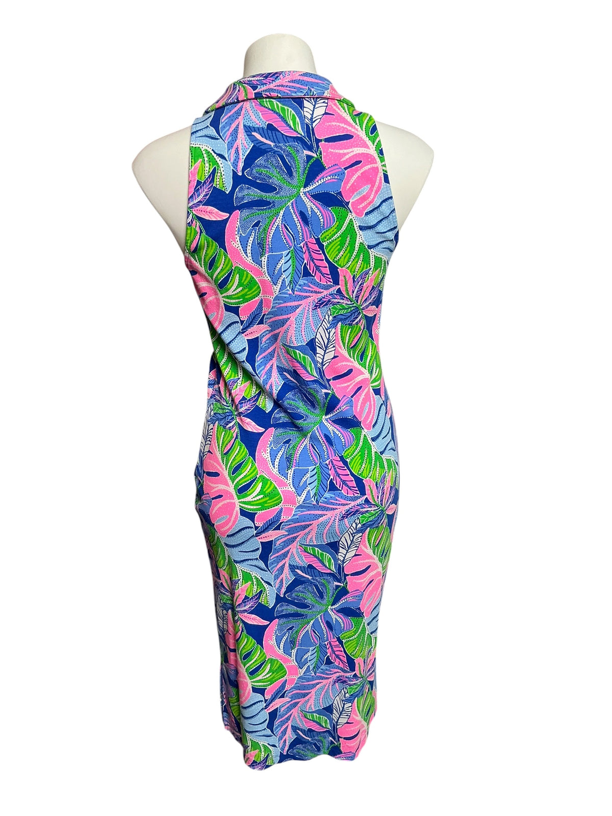 Lilly Pulitzer Reema Sleeveless Polo Dress Blue Grotto Beleaf In Yourself - Size M