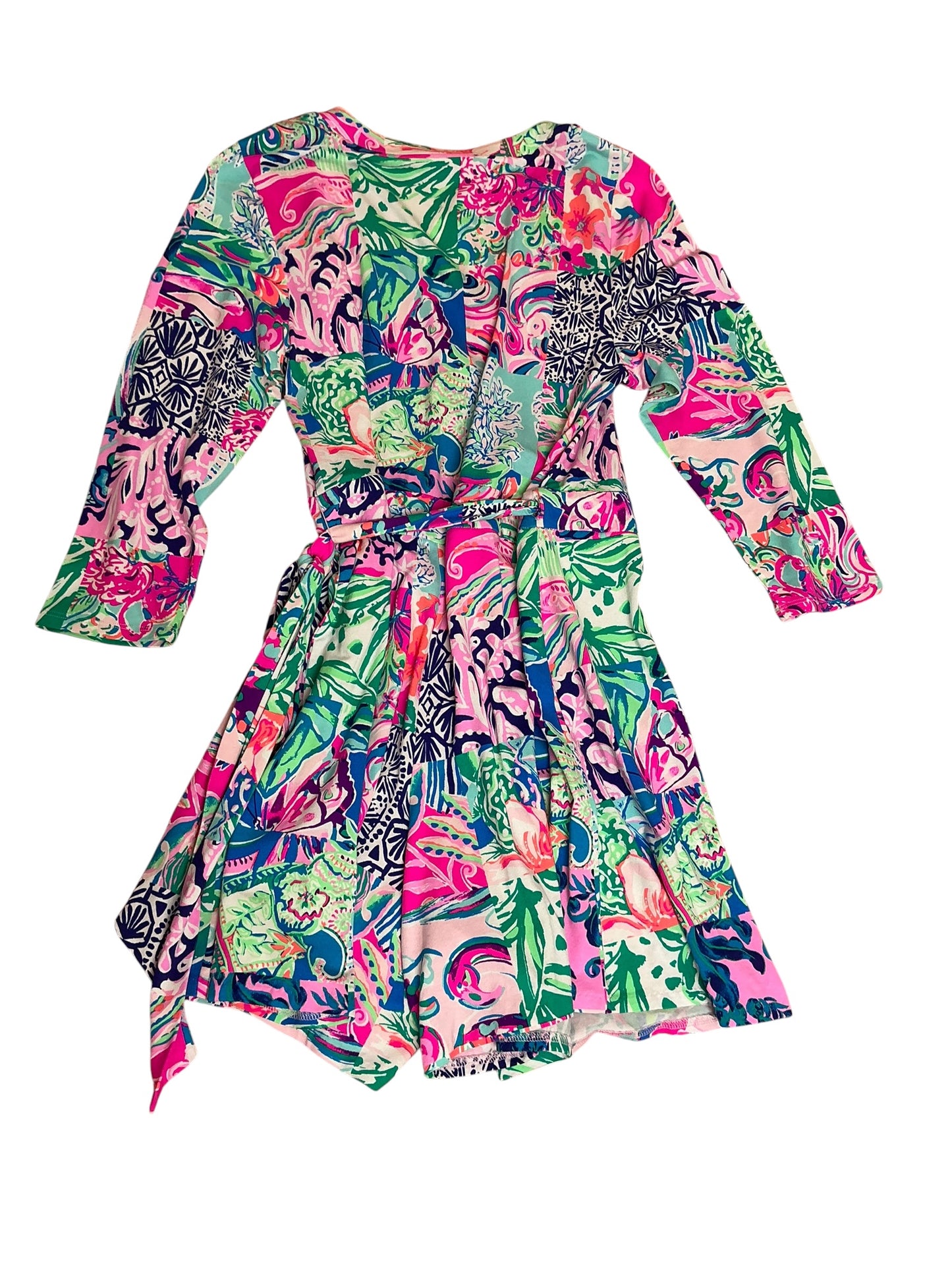 Lilly Pulitzer Karlie Wrap Romper Dress Patch To Match - Size L