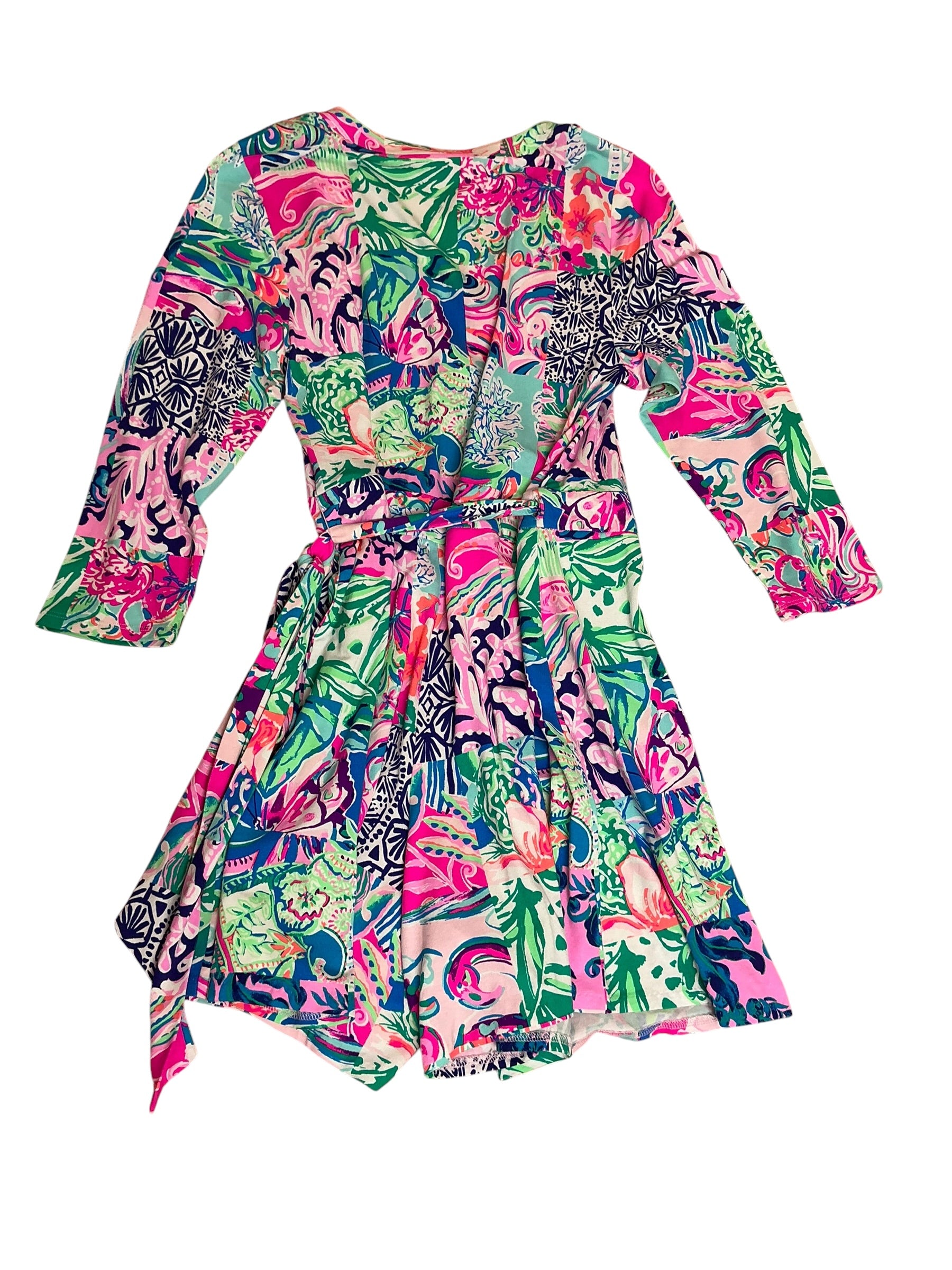 Lilly Pulitzer Karlie Wrap Romper Dress Patch To Match - Size L
