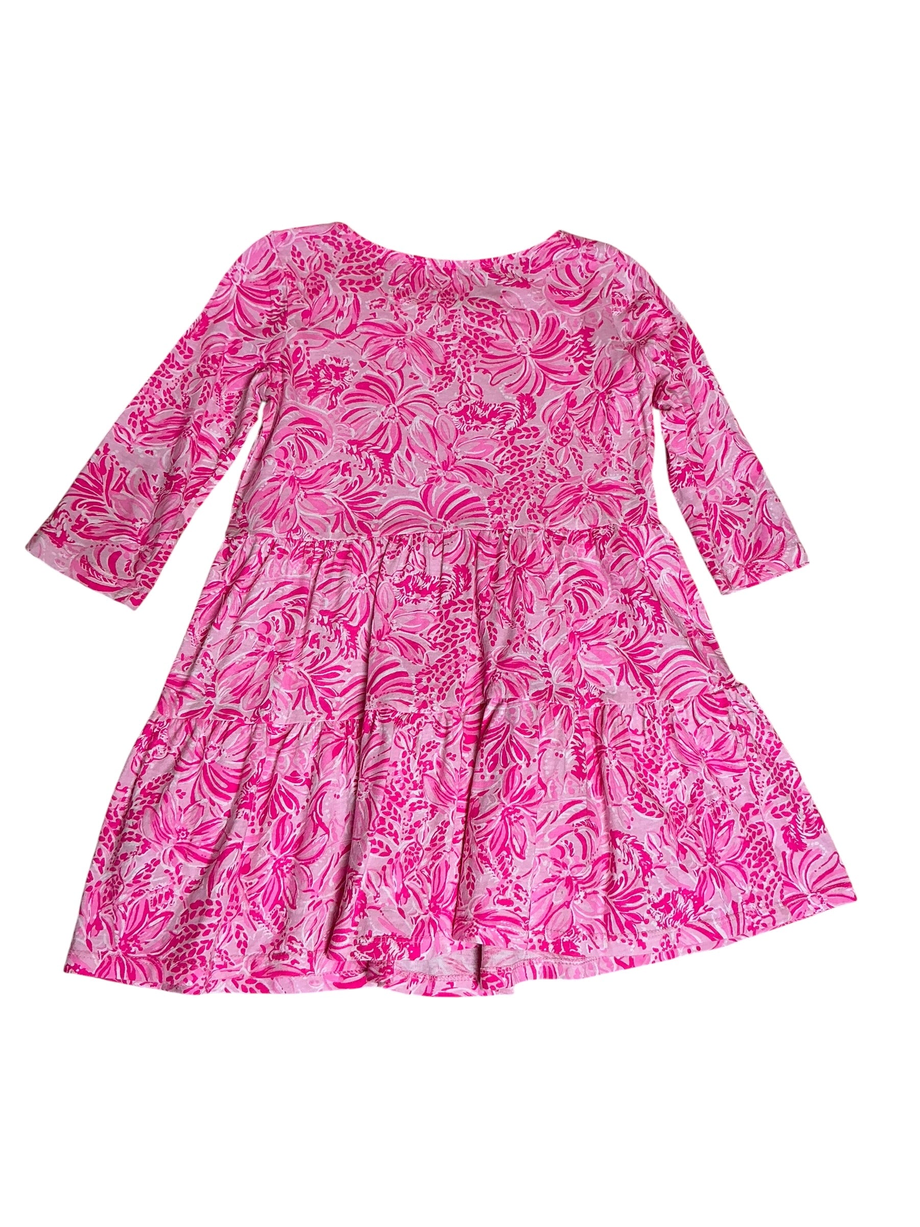 Lilly Pulitzer Girls Kids Mini Geanna Dress Pink Blossom Foxy Llama - Size S