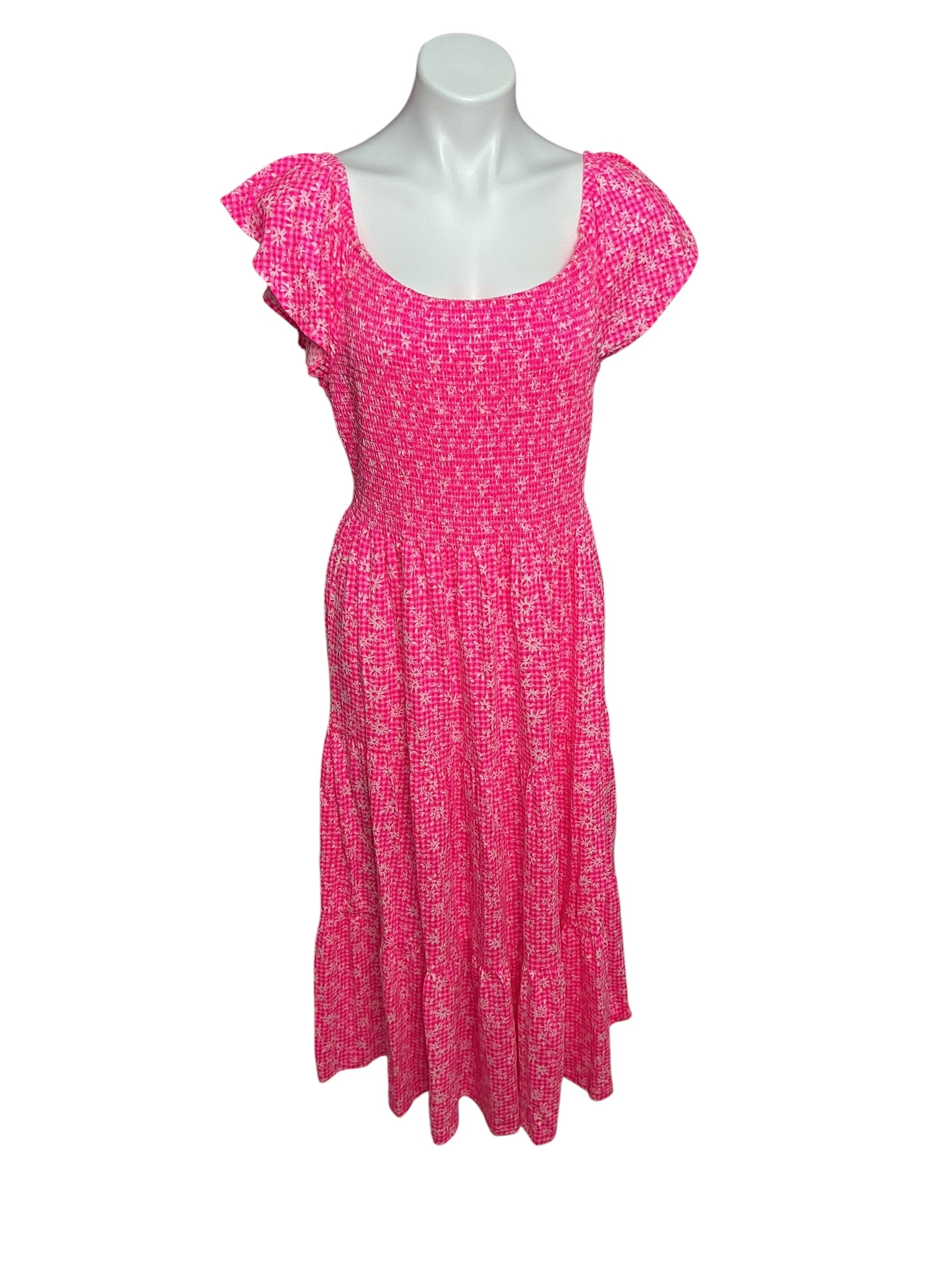 Lilly Pulitzer NWT Jilly Smoked Midi Dre Aura Pink Check You Out - Size XL