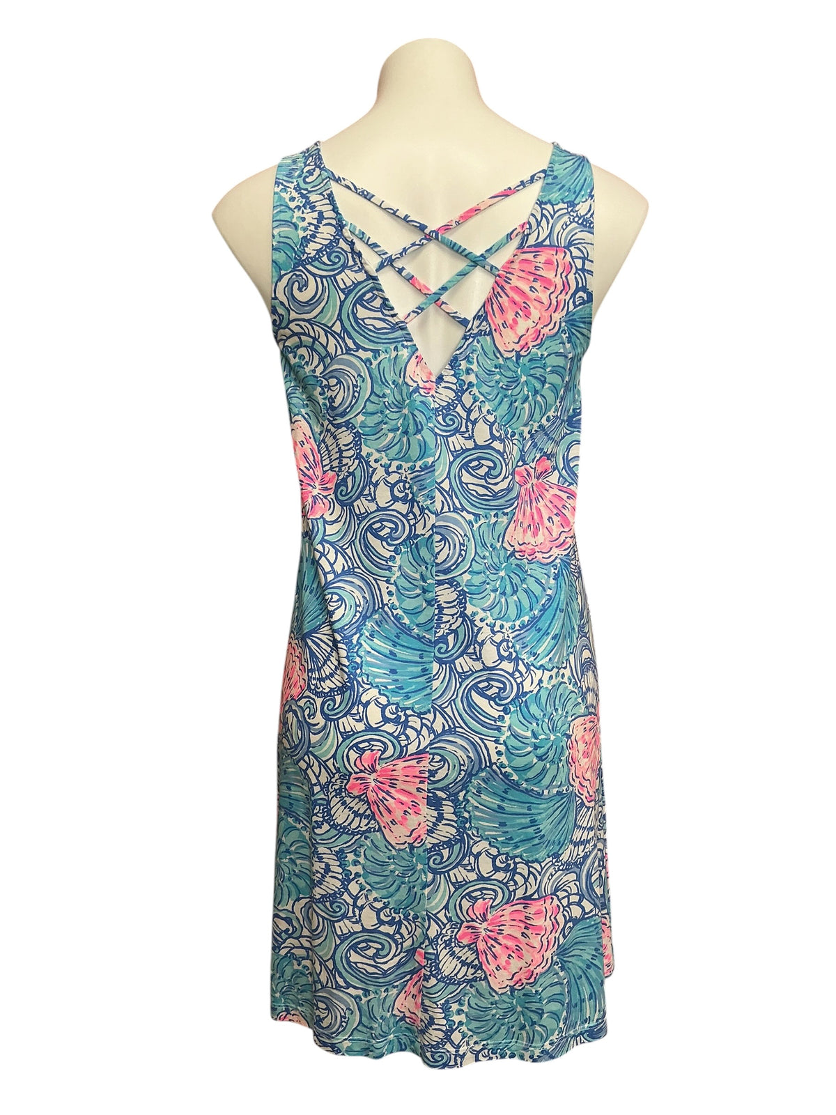 Lilly Pulitzer Kristen Swing Dress Blue Haven Raising Shell - Size S