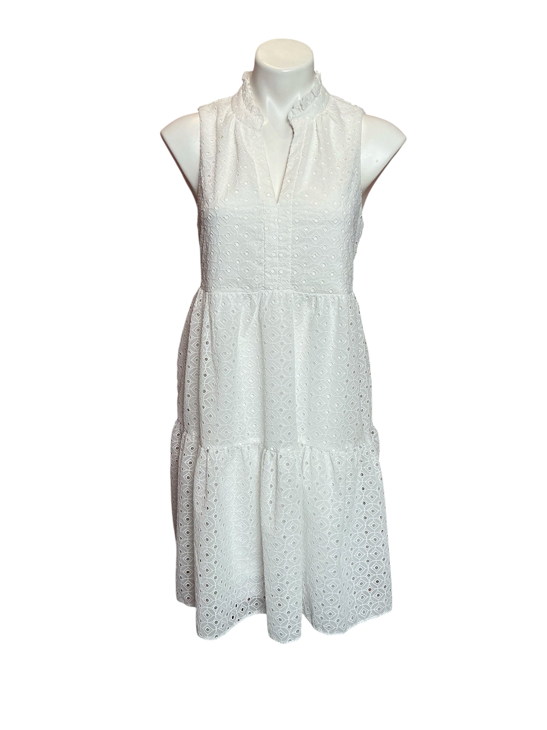 Lilly Pulitzer NWT Novella Dress Resort White Mini Medallion Chiffon - Size M