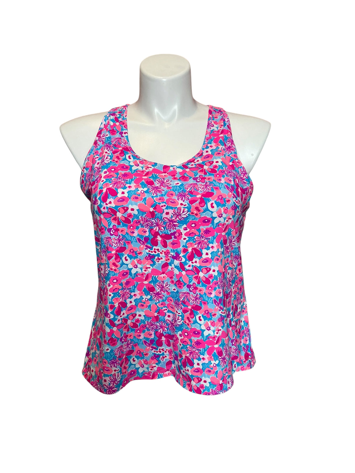 Lilly Pulitzer Luxletic Asana Bra Tank Top Aura Pink Baby Bloomer - Size XL
