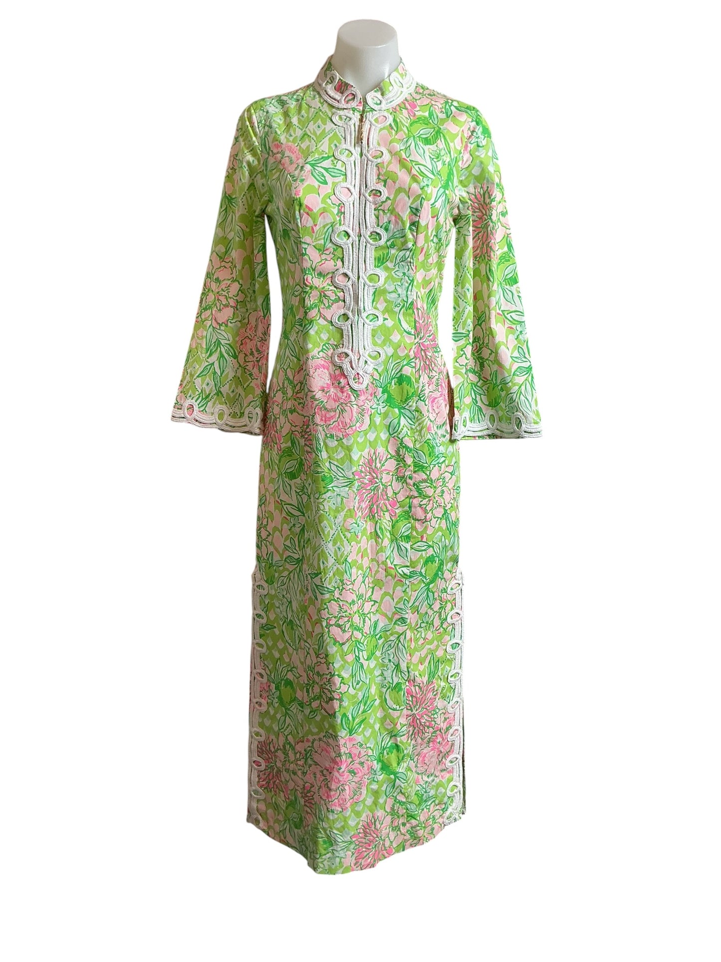 Lilly Pulitzer NWT Shealyn 3/4 Sleeve Dress Fauna Green Lime Feeling Good - Size 00