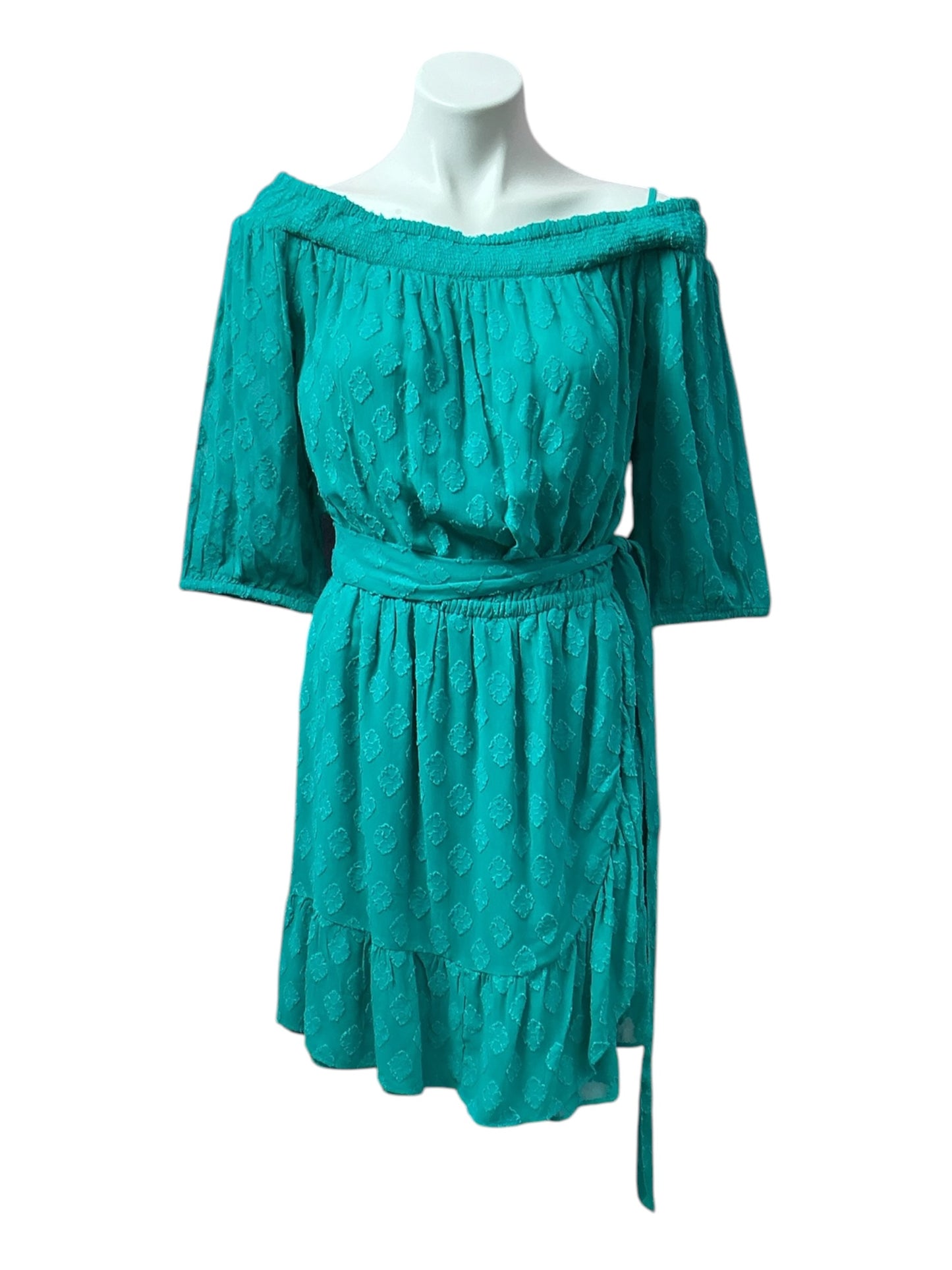 Lilly Pulitzer NWT Rochelle Off-The Shoulder Romper Water Lilly Green - Size M