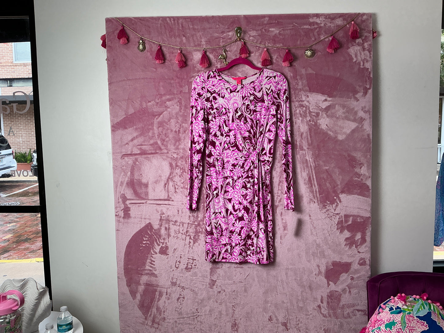 Lilly Pulitzer Lynn Long Sleeve Twist Dress - Mulberry Wild Ride - Size XS