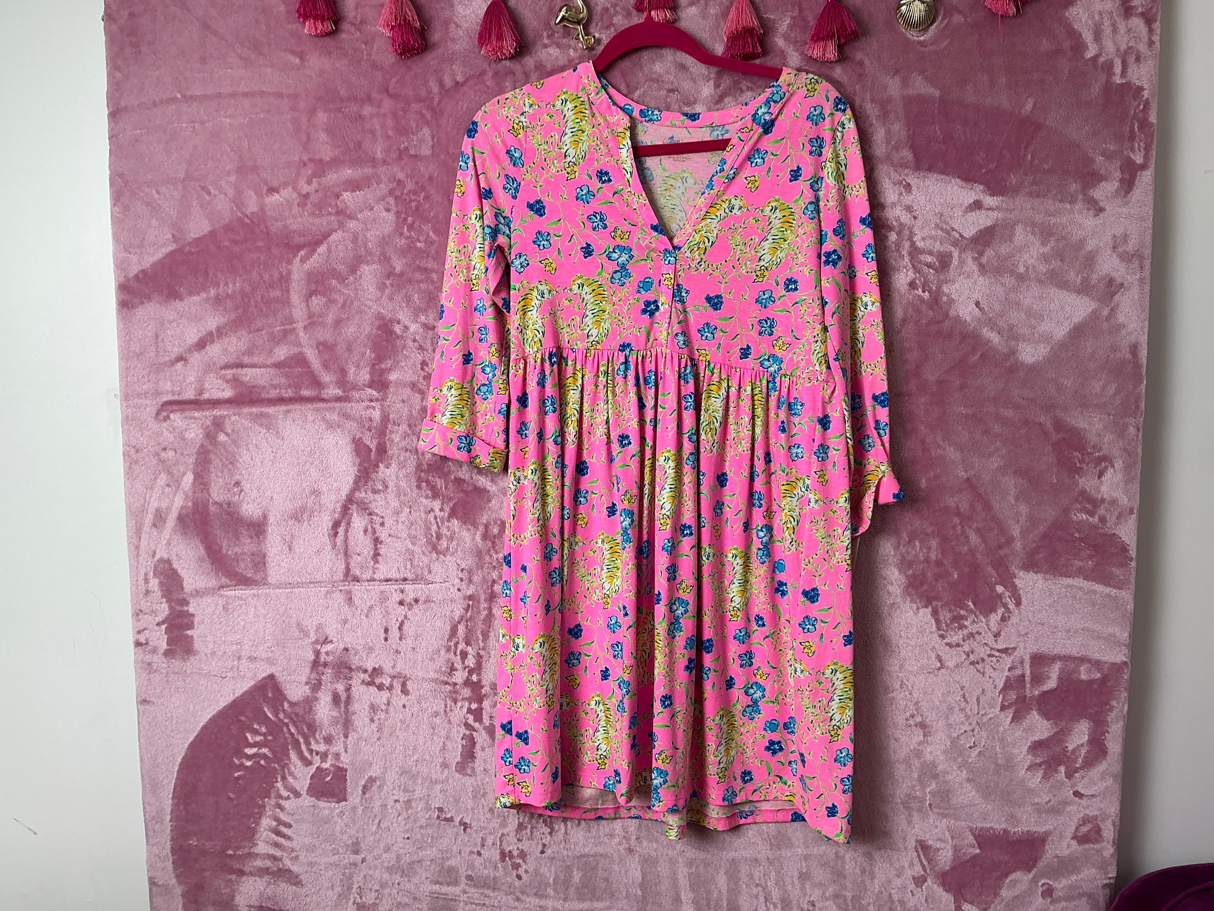 Lilly Pulitzer Loran Dress - Prosecco Pink Tigress Garden - Size XS