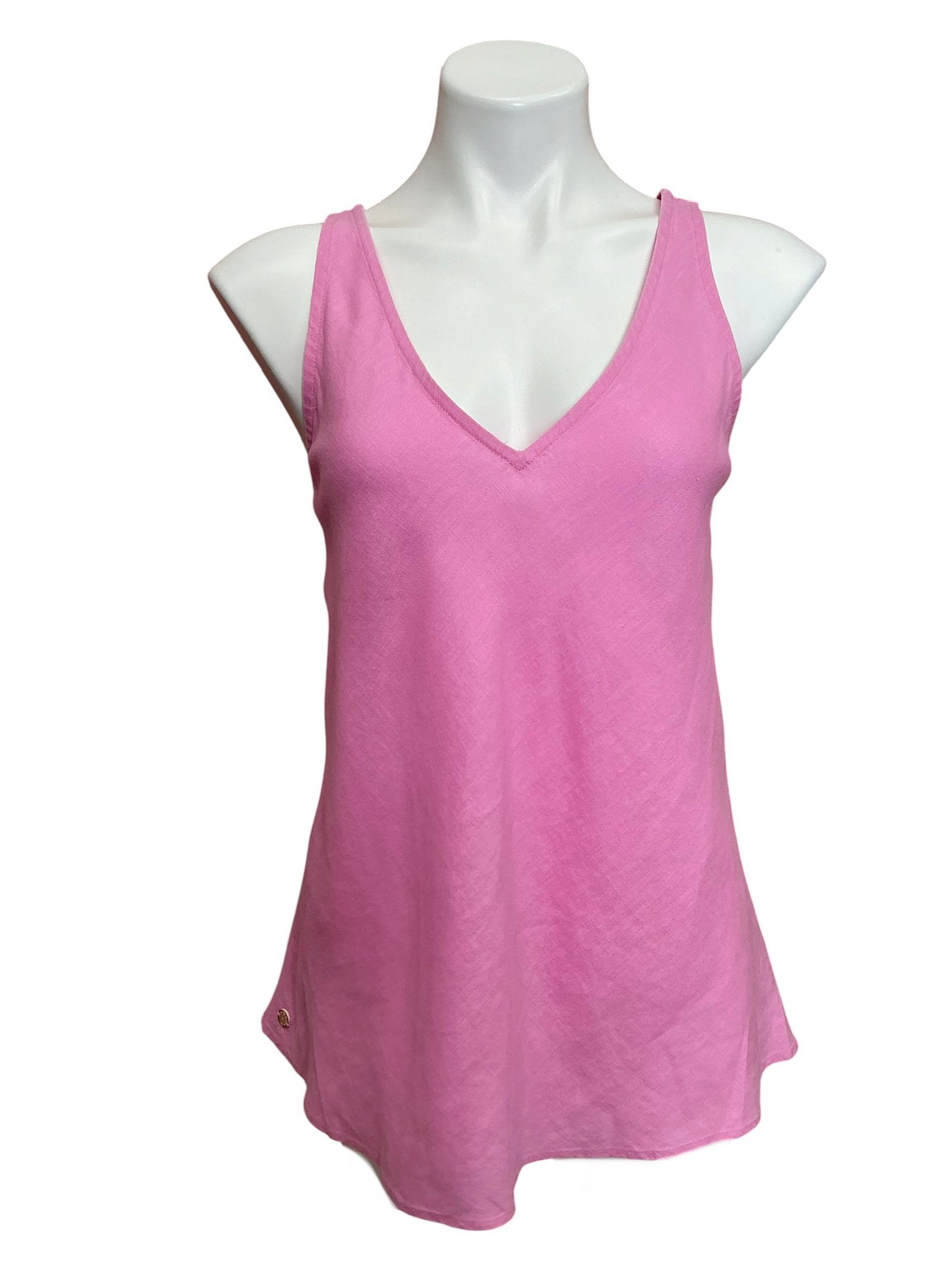 Lilly Pulitzer Florin Sleeveless Linen Tank Top  Lilac Rose - Size S