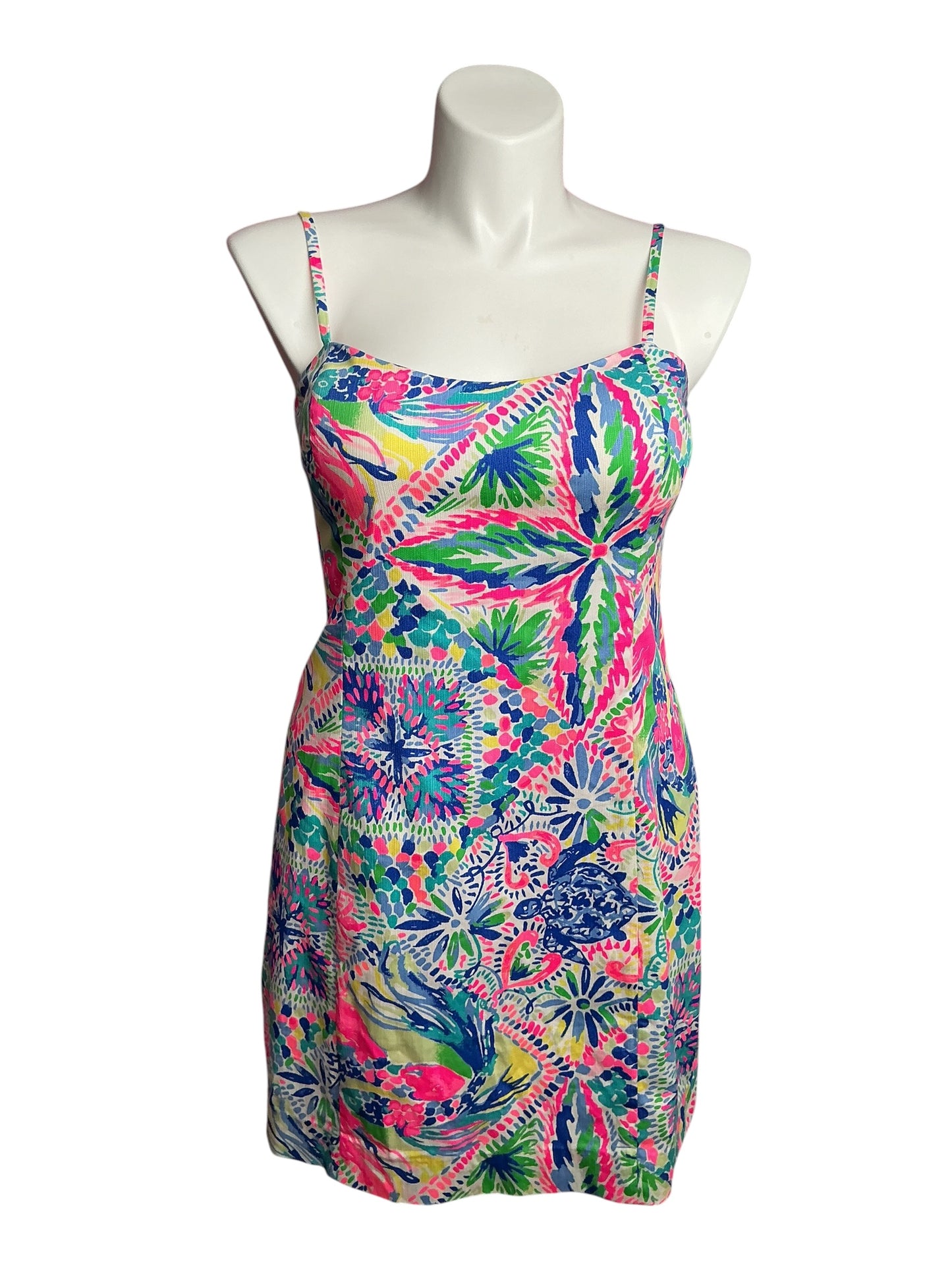 Lilly Pulitzer- Shelli Stretch Dress Multi Dancing On The Deck Size 14