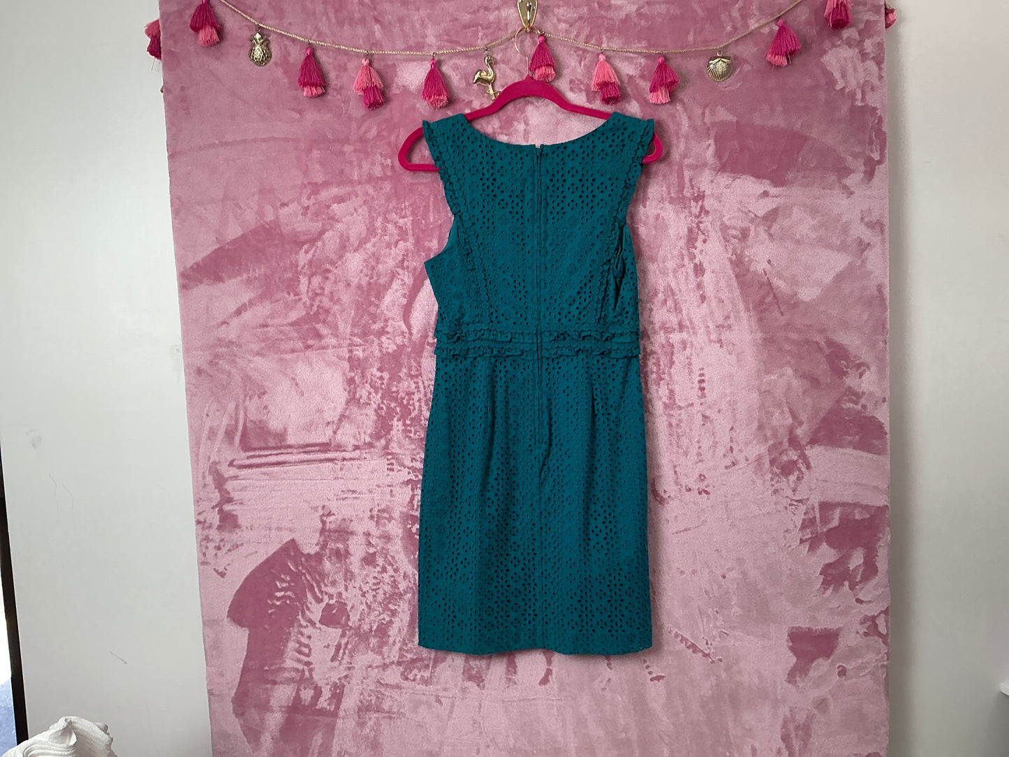 Lilly Pulitzer NWT Kaylee Shift Tanzanian Teal Petite Petal Eyelet - Size 4