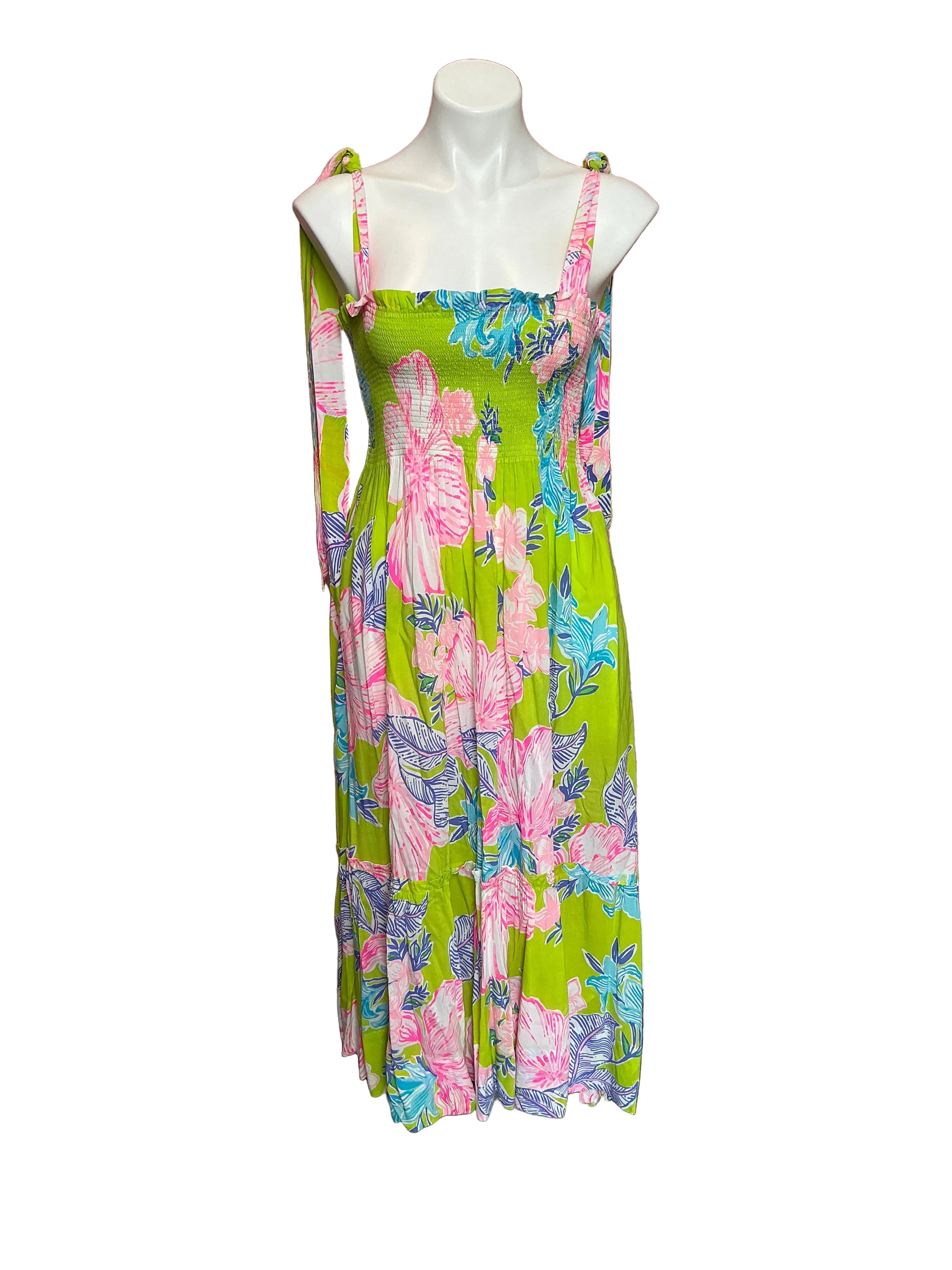 Lilly Pulitzer Rivera Midi Dress Matcha Green Boho Babe - Size M
