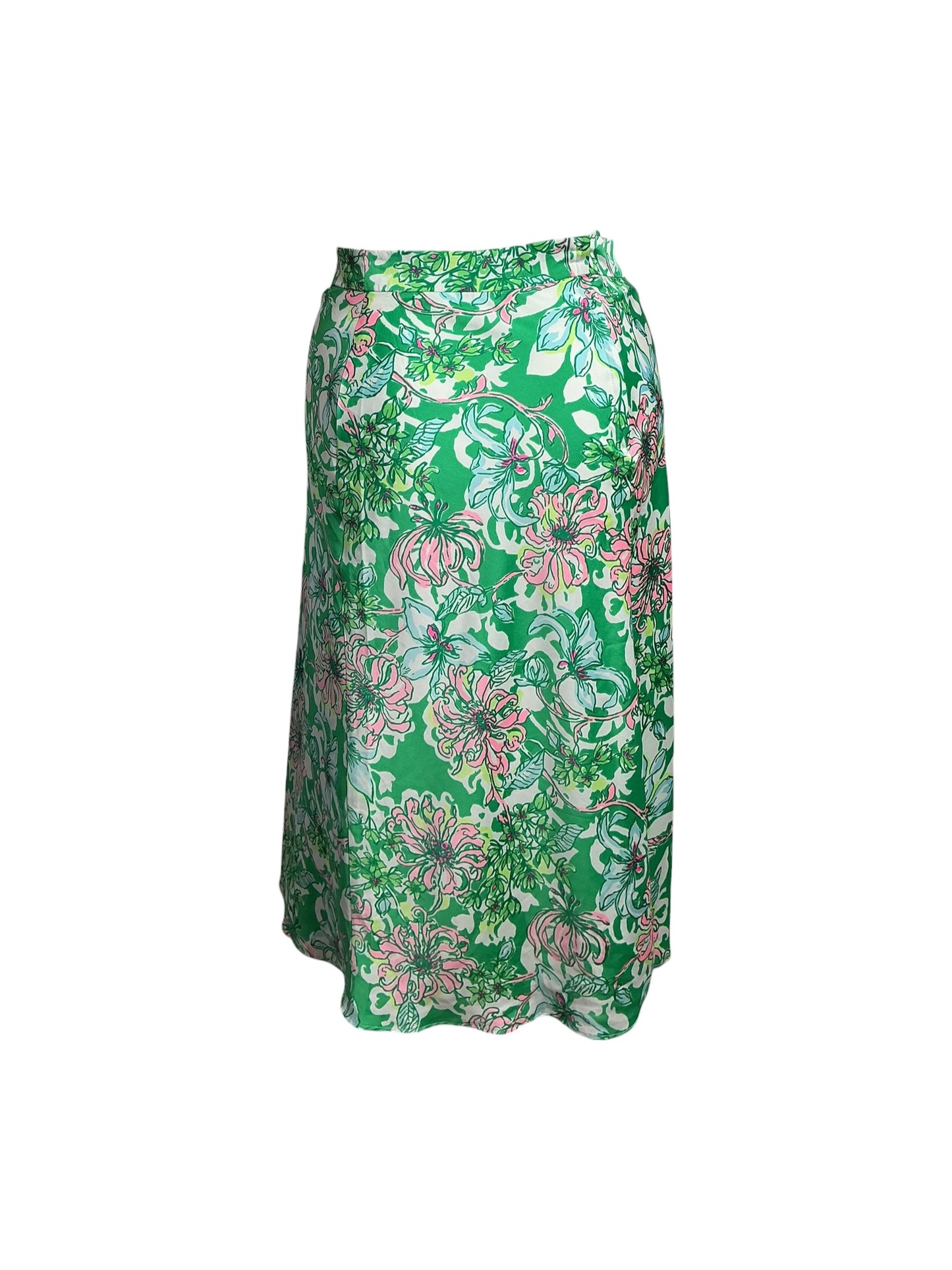 Lilly Pulitzer- Rennox Midi Skirt Spearmint Blossom Views Size 10