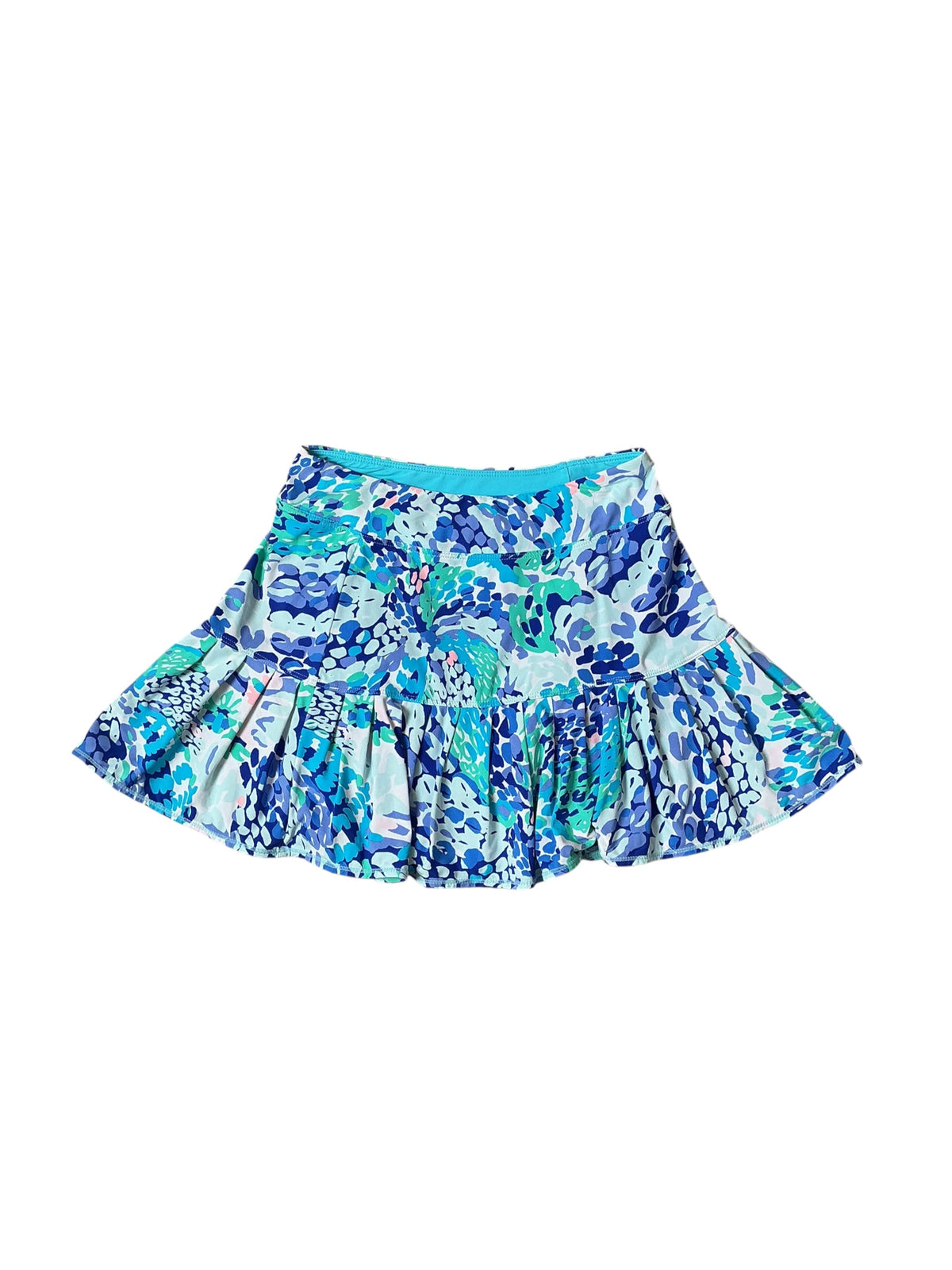 Lilly Pulitzer Luxletic Skort Turquoise Oasis Wave After Wave - Size XXS