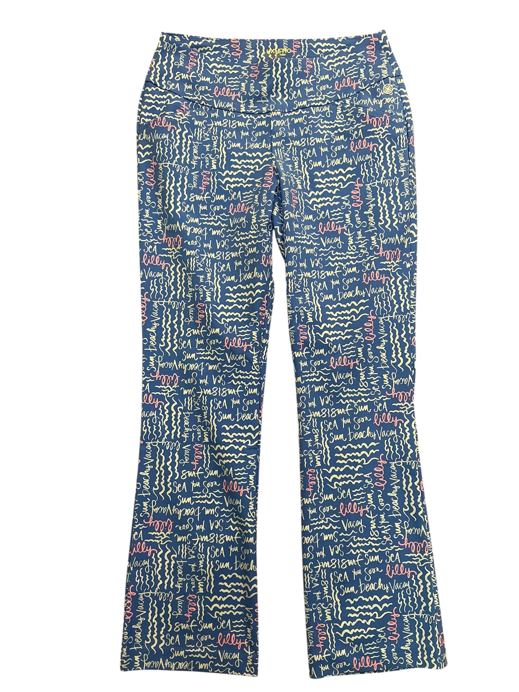 Lilly Pulitzer NWT Corso Kick Flare Pants Sunwashed Blue Seacrets Golf - Size 6