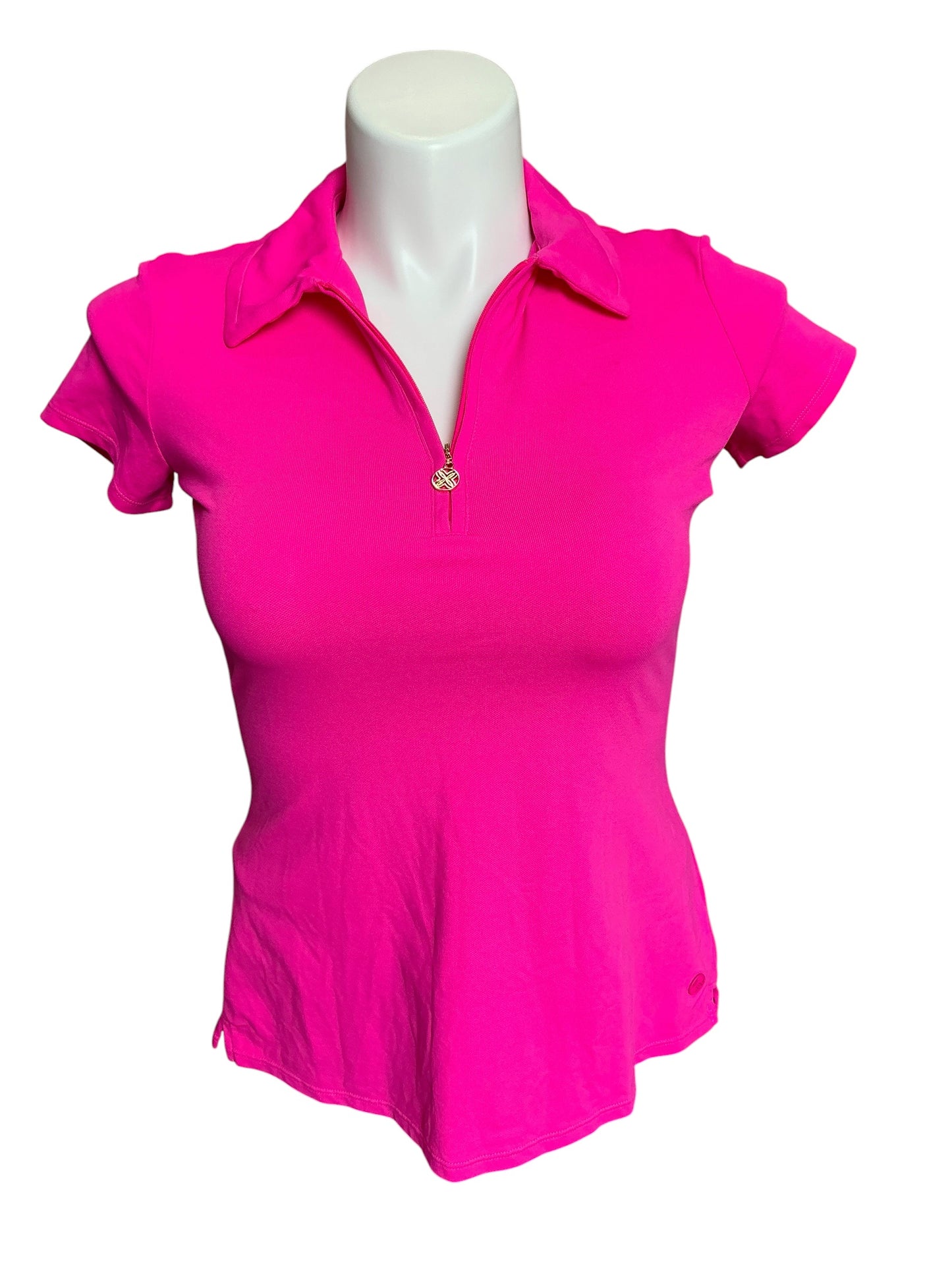 Lilly Pulitzer NWT Frida Half Zip Polo UPF 50+ Parigi Pink - Size S