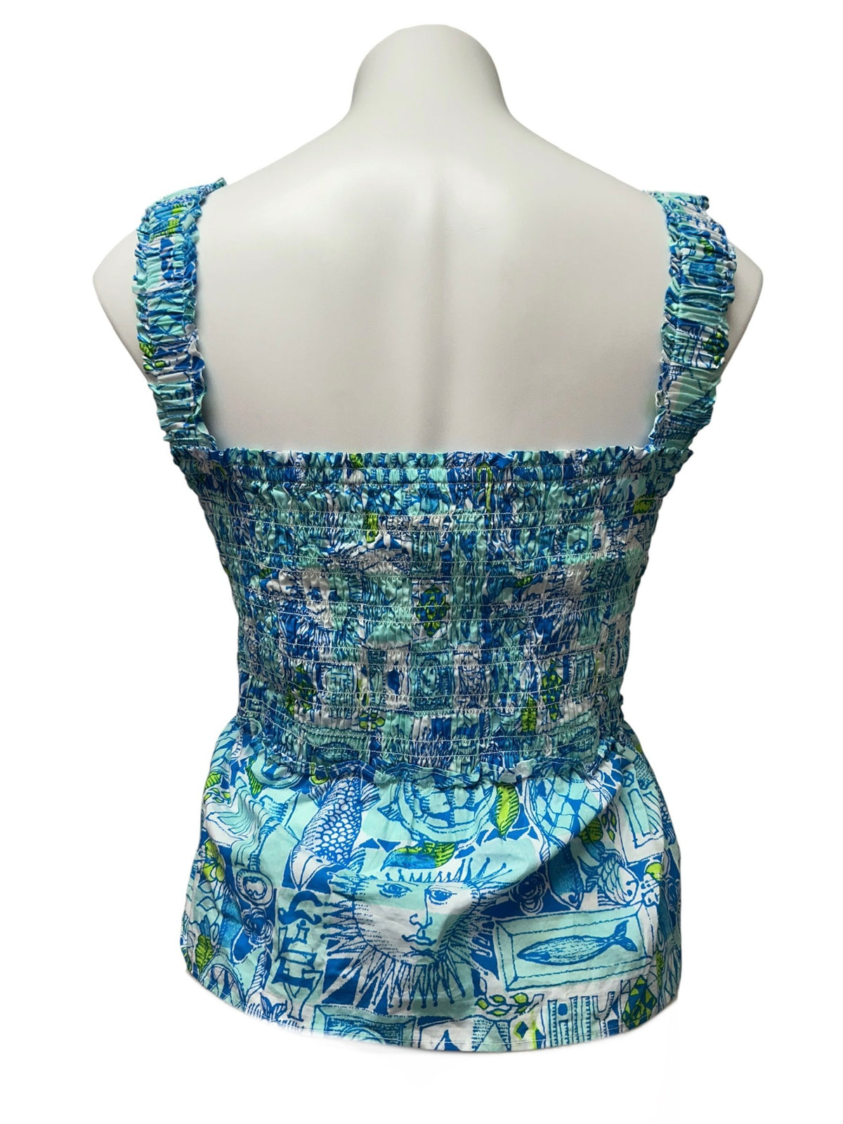 Lilly Pulitzer Hadly Smocked Top Mint Condition Harlilyquin - Size XL