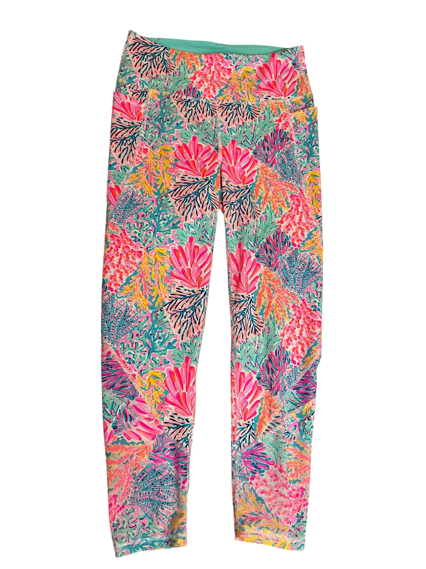 Lilly Pulitzer Luxletic Weekender High-Rise Midi Leggings Multi Splashdance - Size M