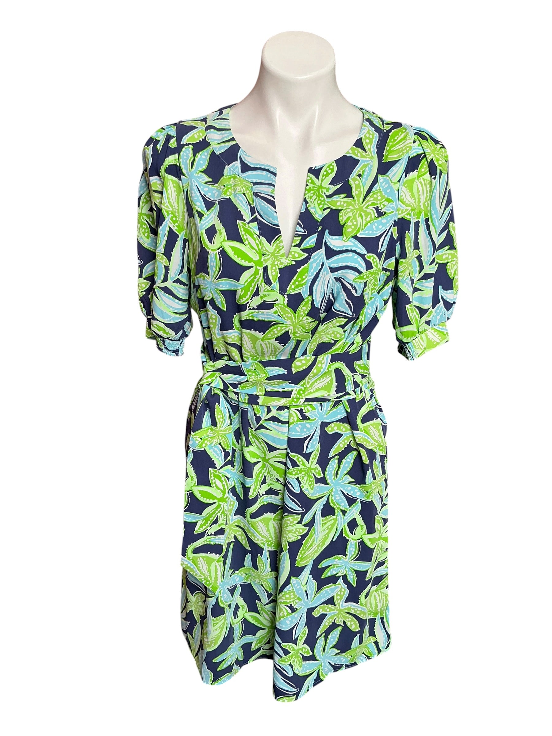 Lilly Pulitzer Parigi Knit Skort Romper Sapphire Pool Tropical Tango - Size 8