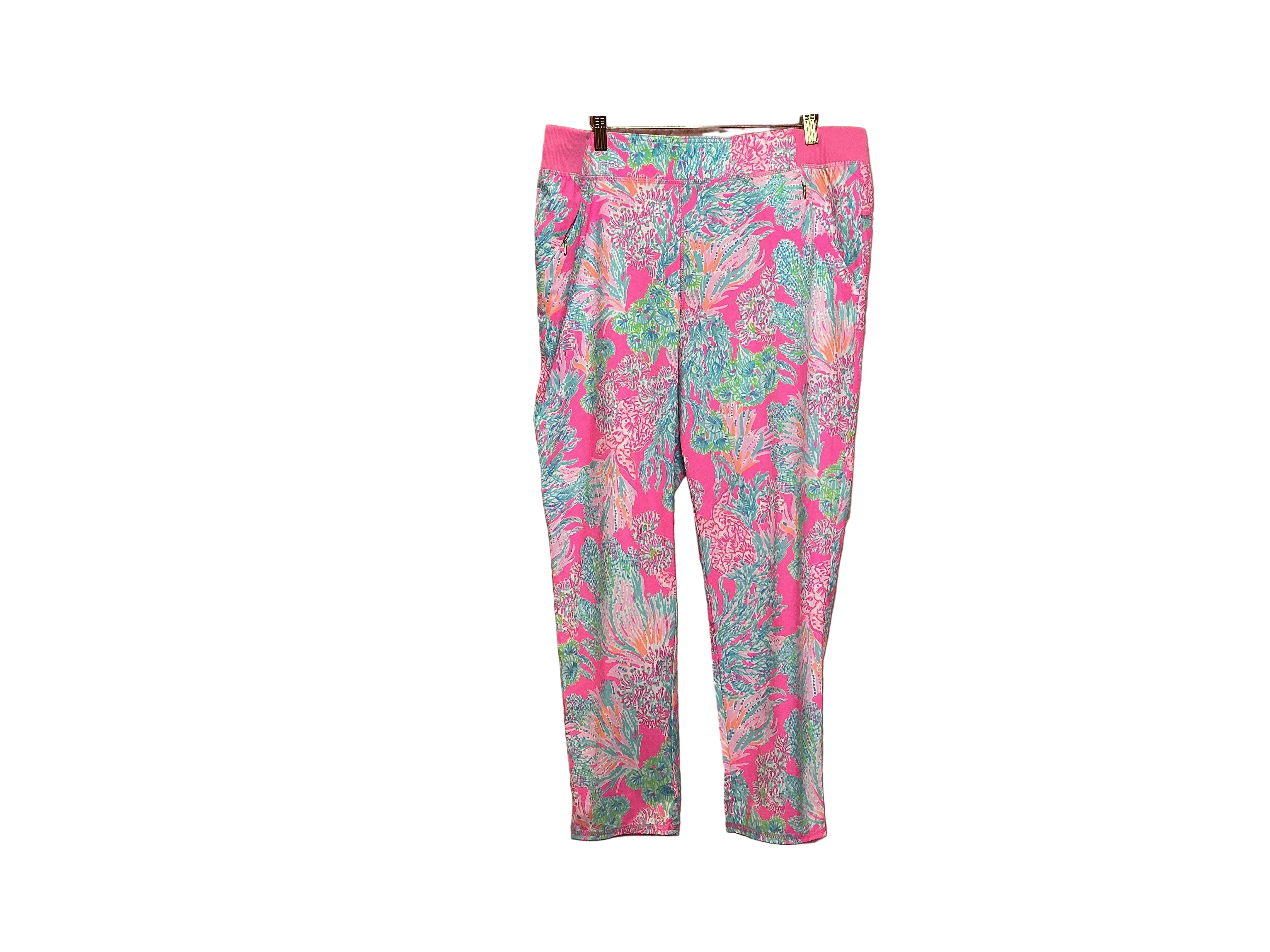 Lilly Pulitzer Run Around Pants Prosecco Pink Seaing Things - Size XL