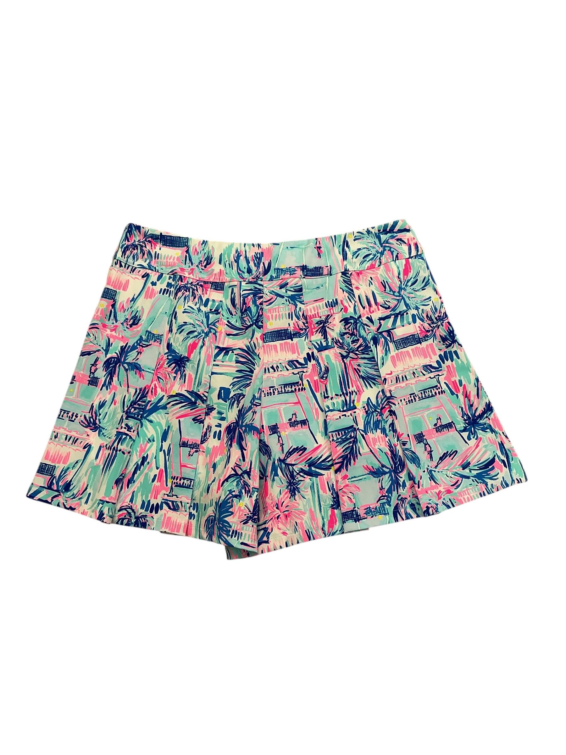 Lilly Pulitzer Luxletic Frazer Shorts UPF 50+ Ravello Blue Perfect Match - Size 12