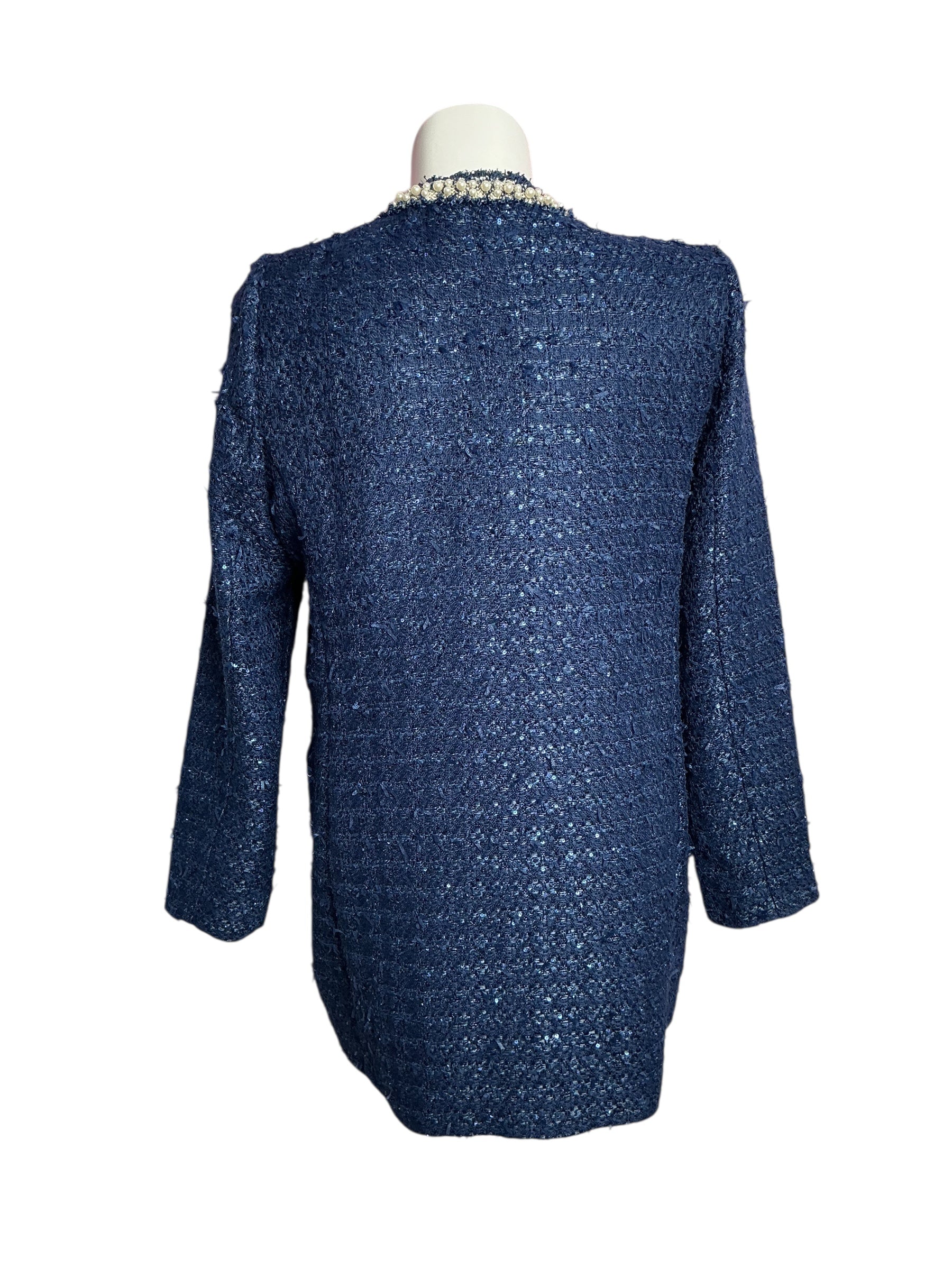 Lilly Pulitzer- NWT Neoma Boucle Jacket Low Tide Navy After Party Lurex Size 16