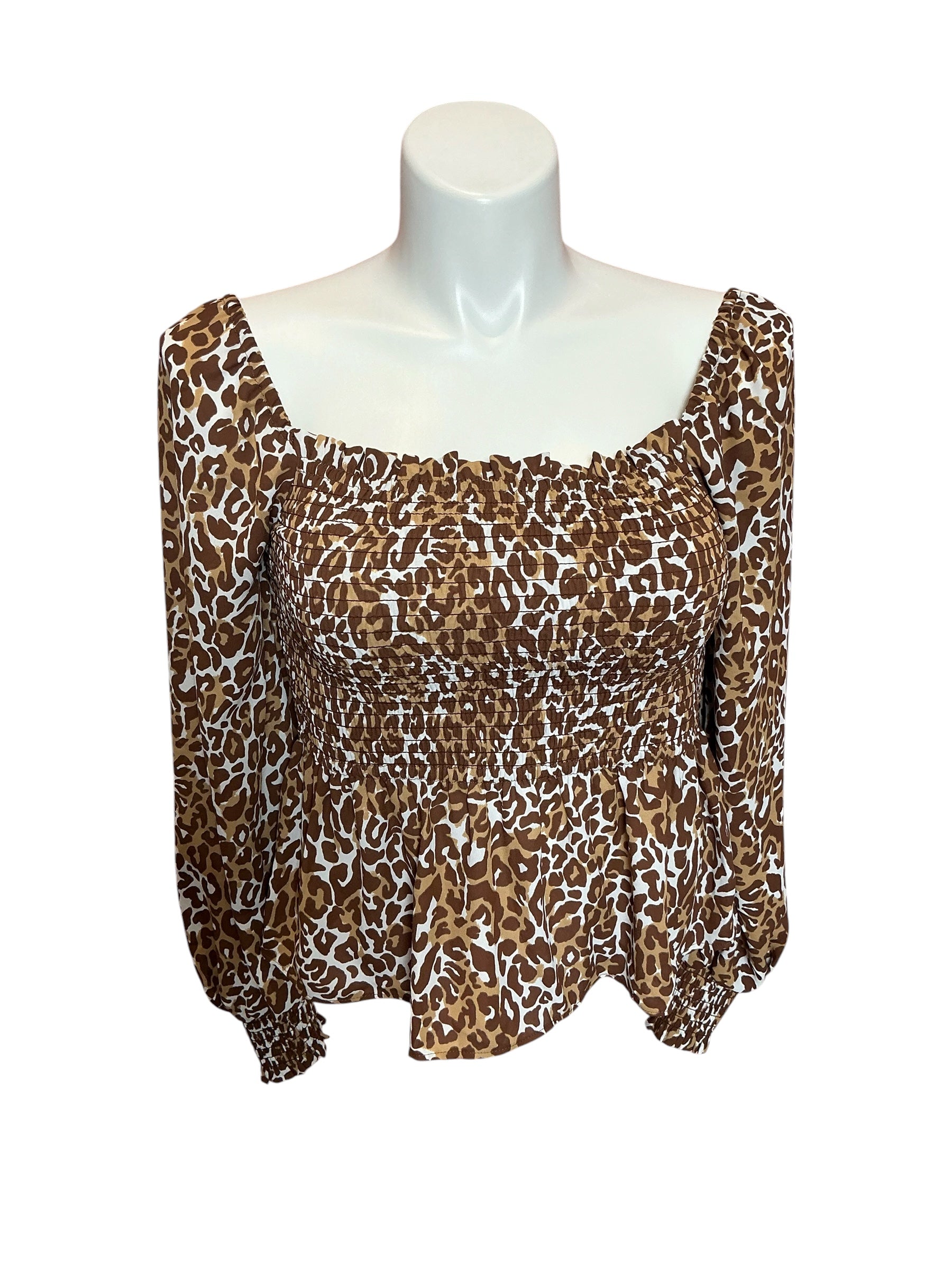 Lilly Pulitzer NWT Demi Long Sleeve Smock Chocolate My Favorite Spot - Size XS