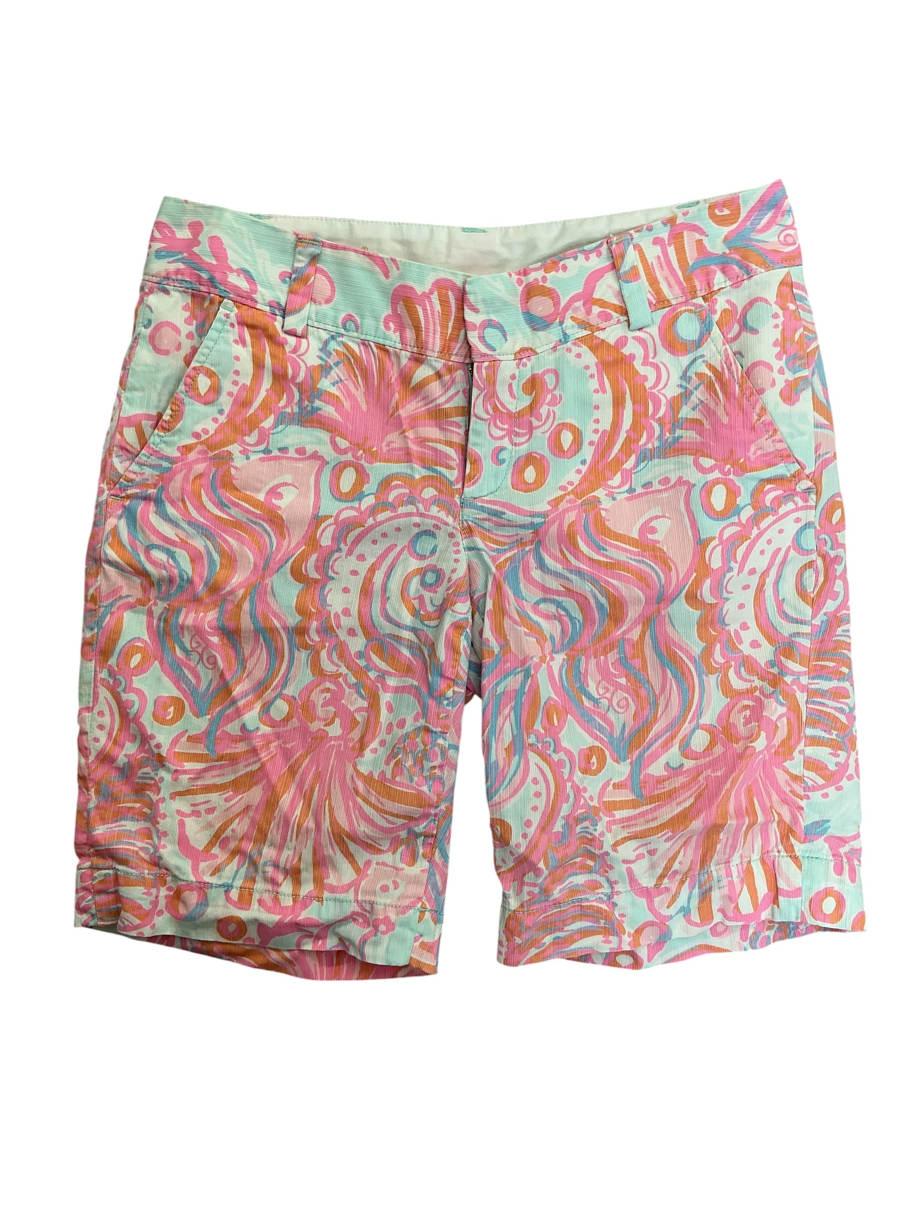 Lilly Pulitzer The Chipper Bermuda Shorts Pink Pout Too Much Bubbly - Size 2