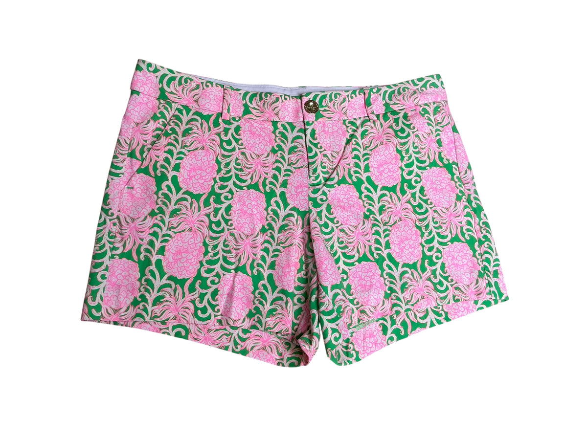 Lilly Pulitzer NWT Callahan Knit Short Fauna Green Party Like A Pineapple - Size 8