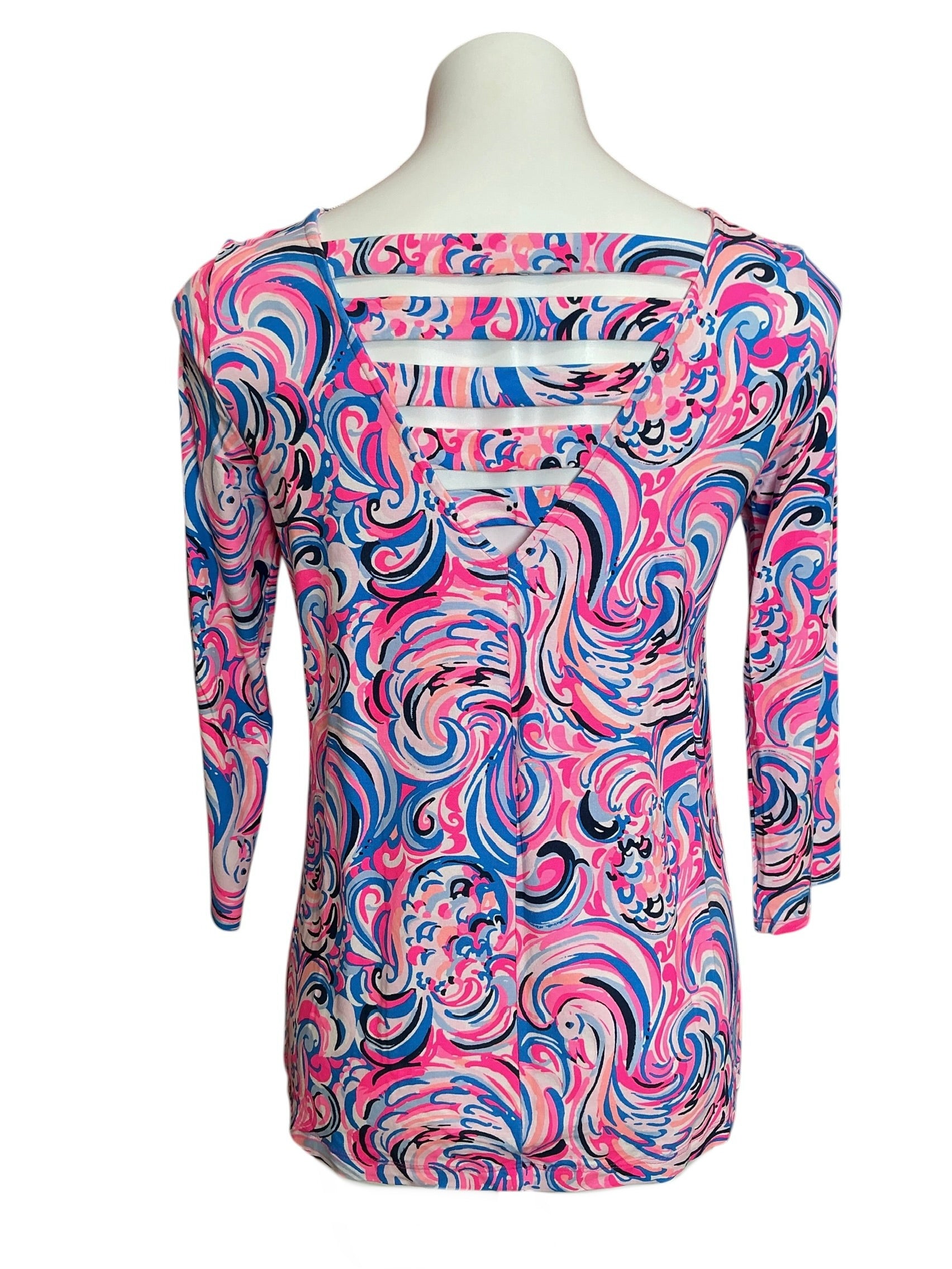 Lilly Pulitzer Ophelia Top Raz Berry Flamingoals - Size M