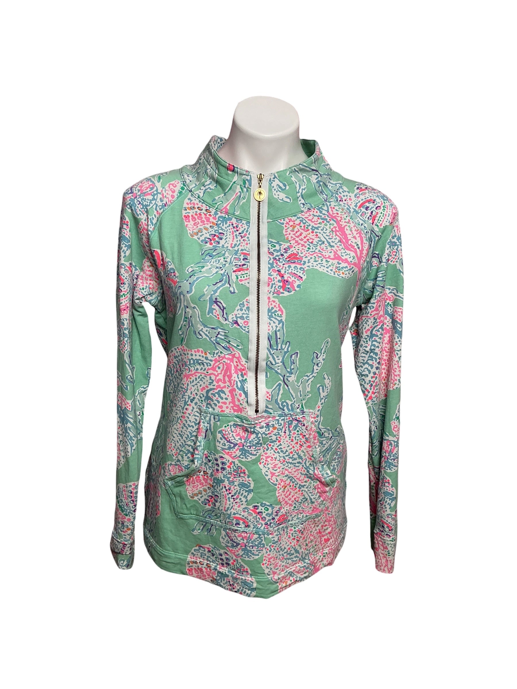 Lilly Pulitzer UPF 50+ Skipper Popover Minty Fresh Fansea - Size M