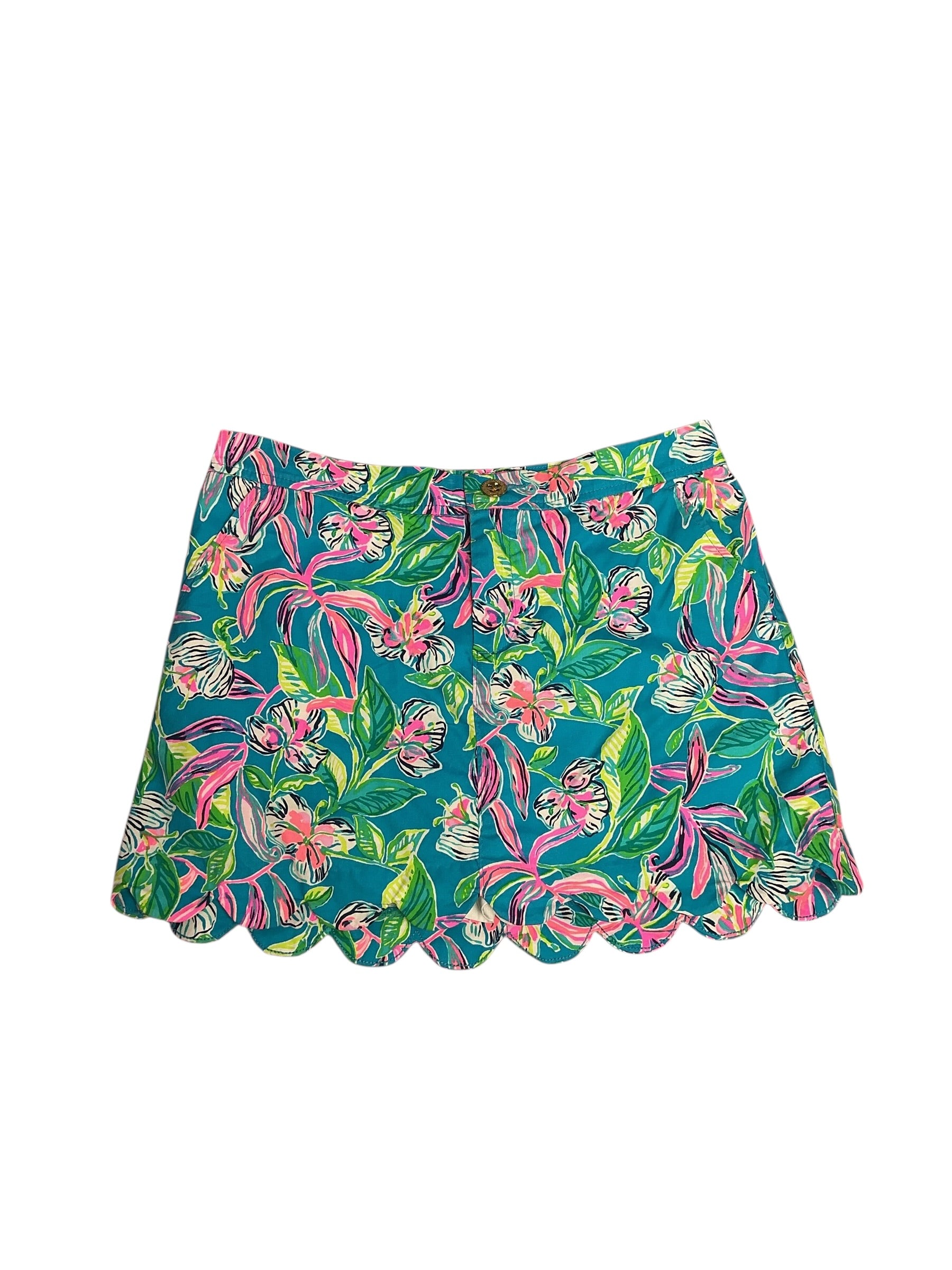 Lilly Pulitzer- Colette Skort Formentera Turquoise Keep On Beleafing Size 2