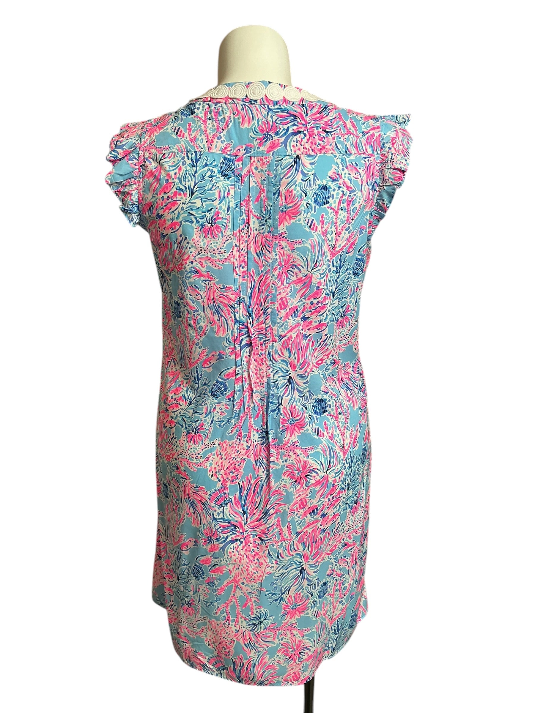 Lilly Pulitzer Joan Tunic Dress Celestial Blue Seek and Sea - Size L