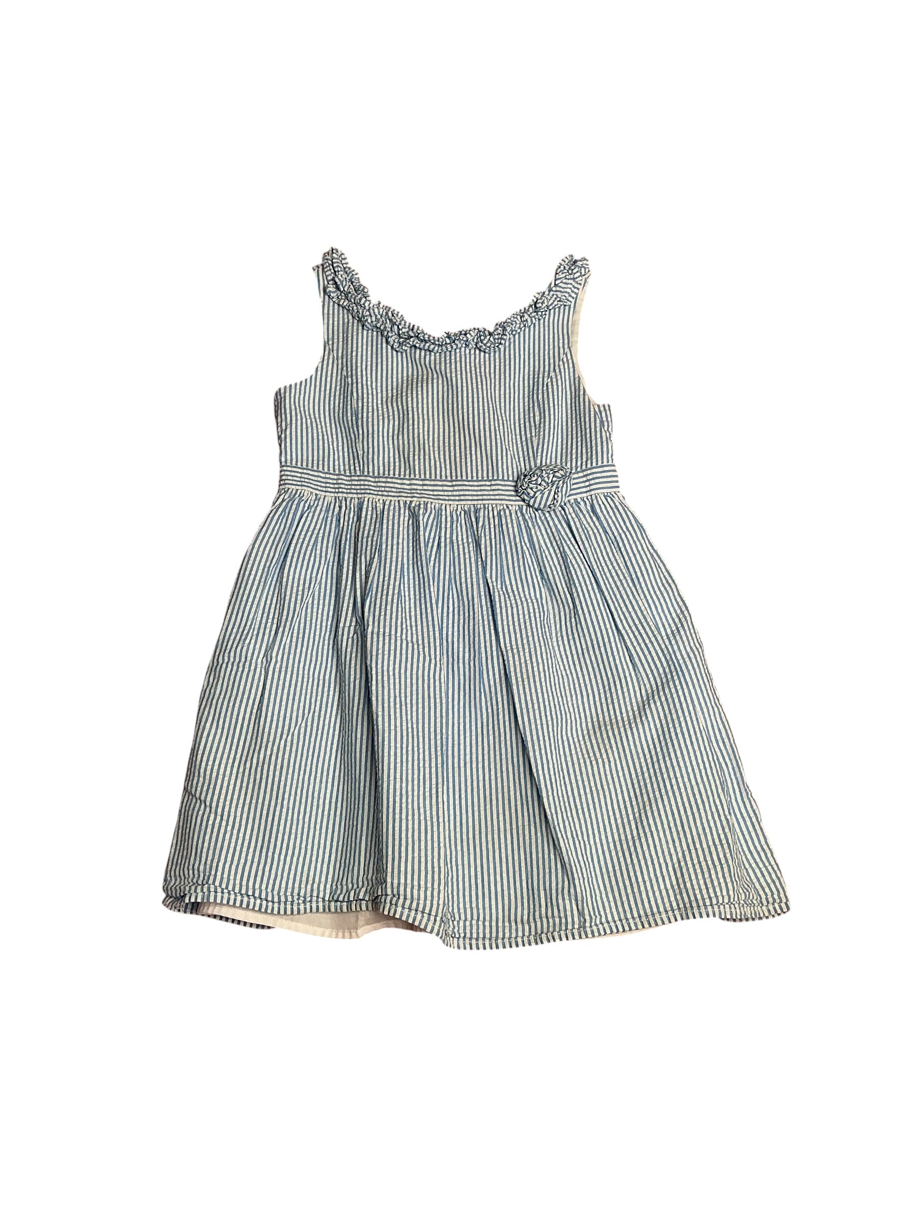Lilly Pulitzer- Girls Georgina Dress Coastal Blue Seersucker Size 10