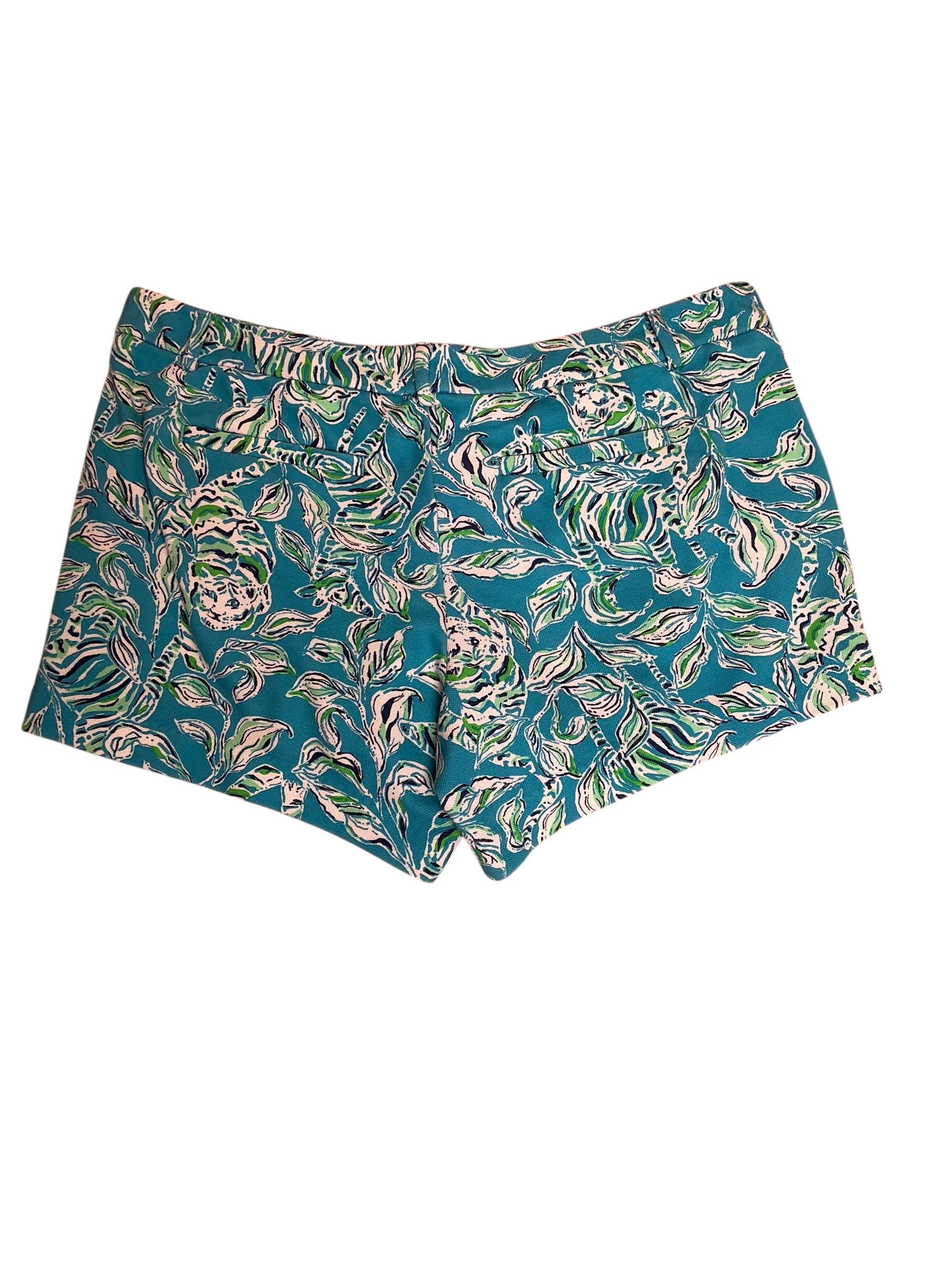Lilly Pulitzer Callahan Knit Shorts Turquoise Blue Zebra - Size 12