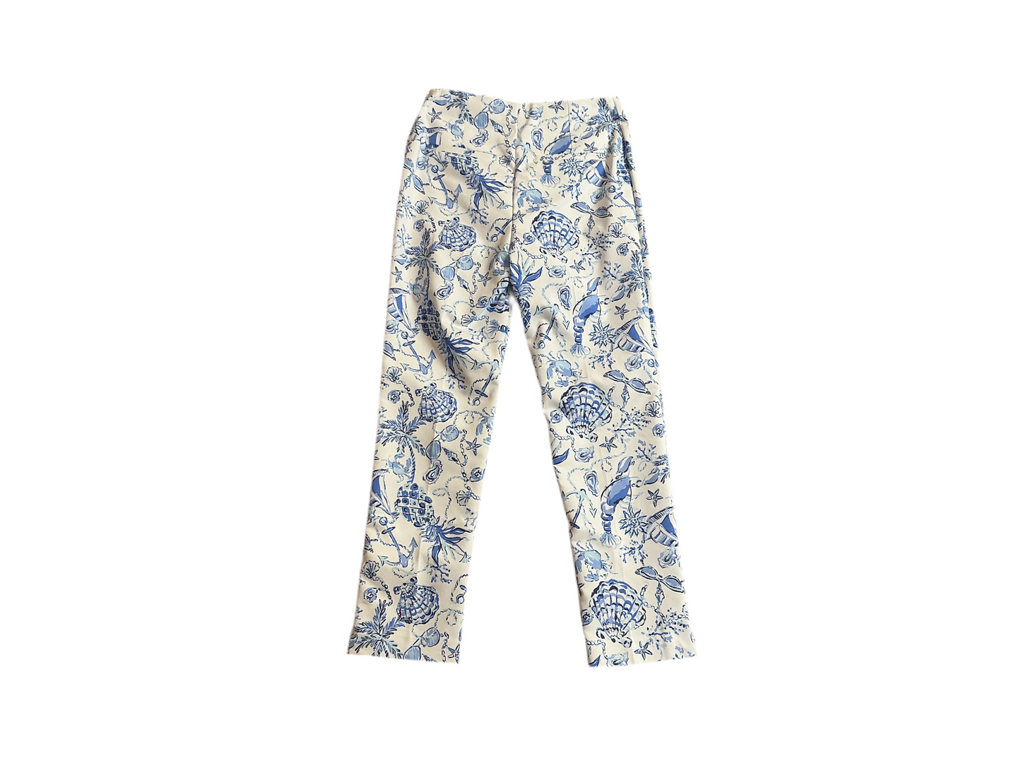 Lilly Pulitzer - Nancee Crop Pants - Resorts White - Barefoot Beachcombers - Size 2
