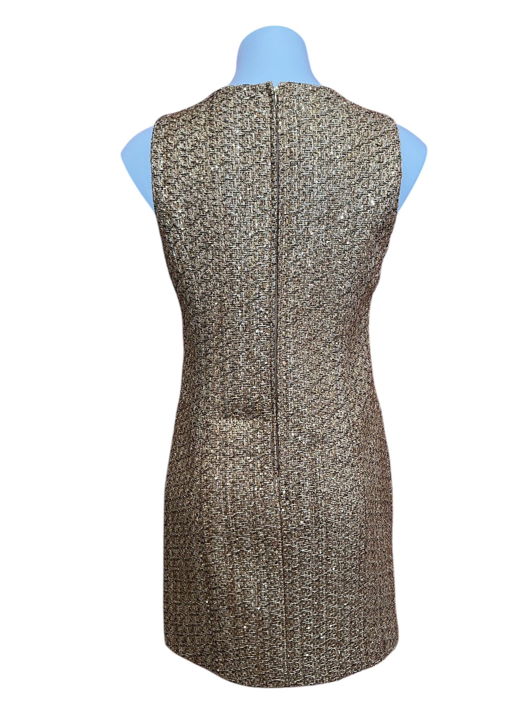 Lilly Pulitzer Ritzy Boucle Shift Dress Gold Metallic - Size 2