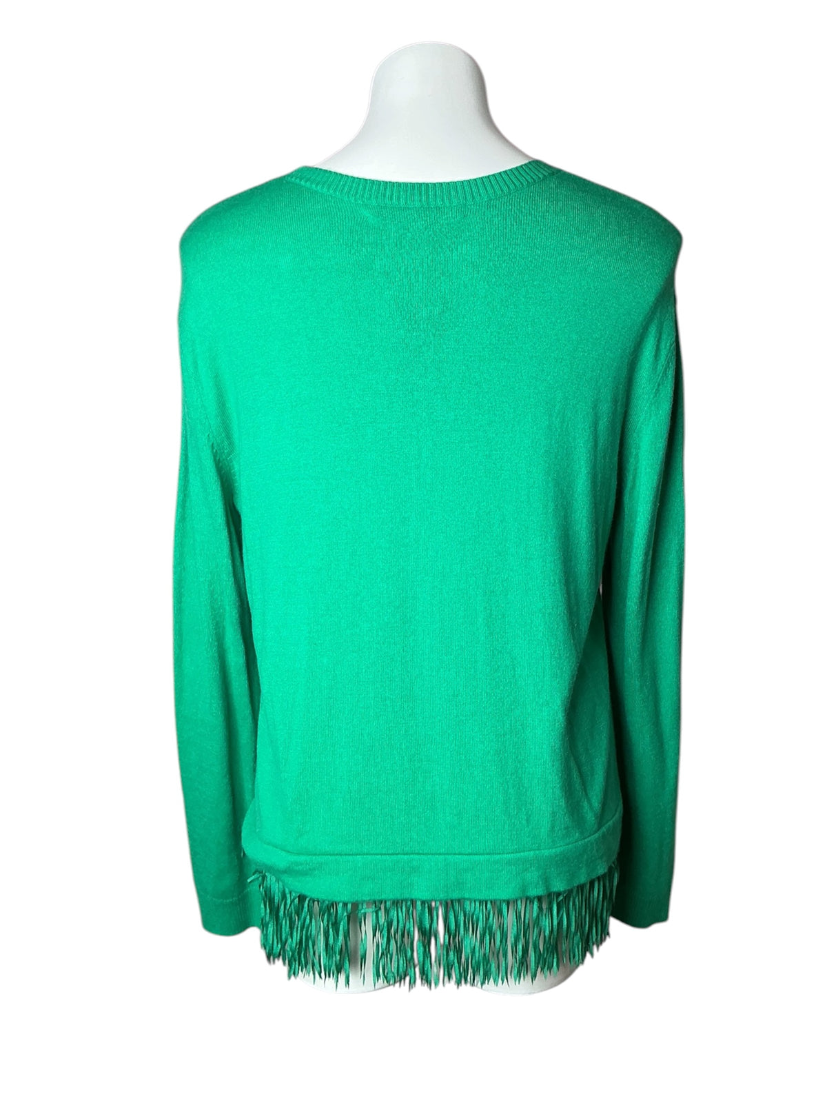 Lilly Pulitzer Marguerite Fringe-Hem Sweater Emerald Isle - Size M