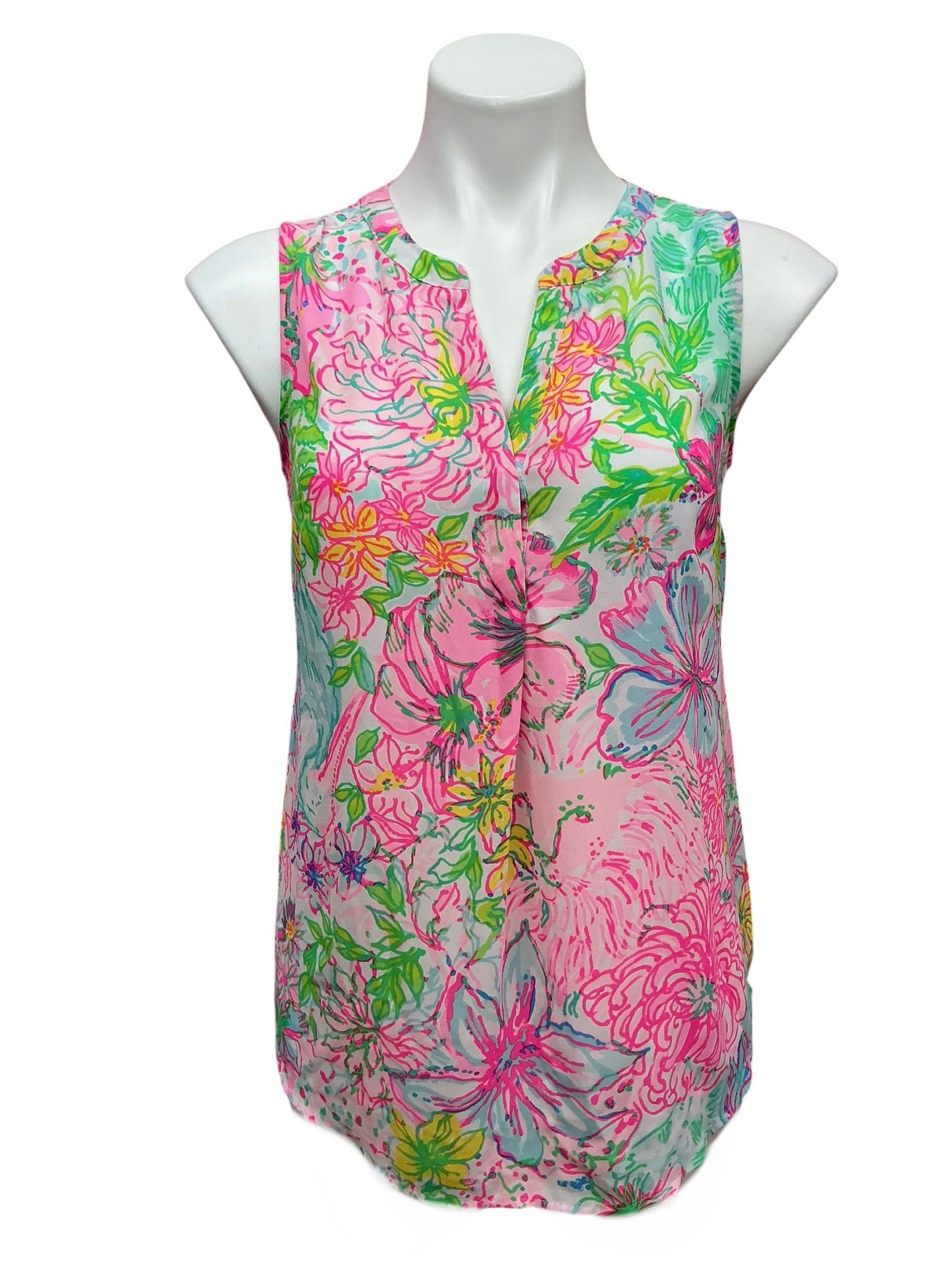 Lilly Pulitzer Sleeveless Elsa Silk Top Paradise Found - Size XS