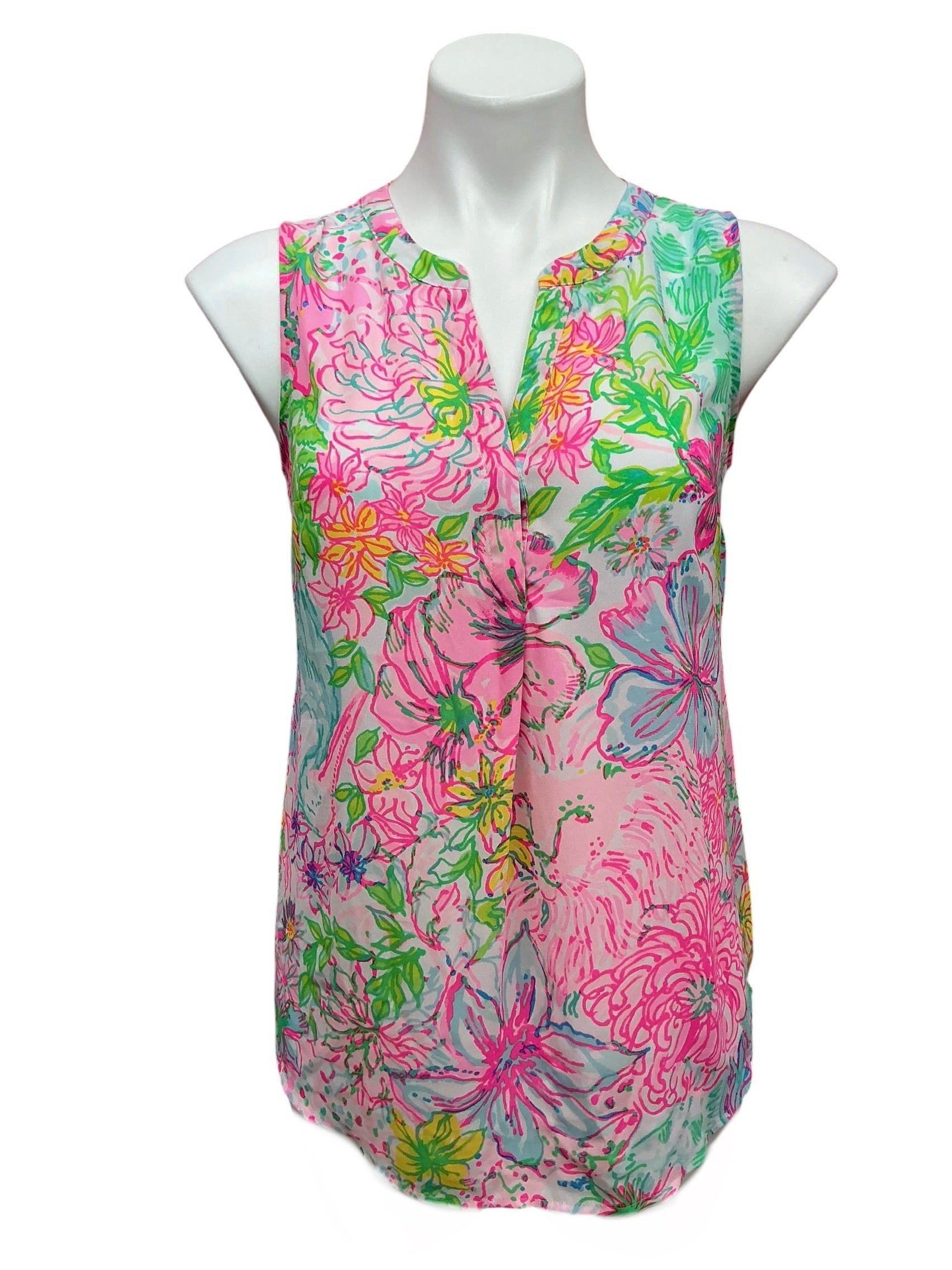 Lilly Pulitzer Sleeveless Elsa Silk Top Paradise Found - Size XS