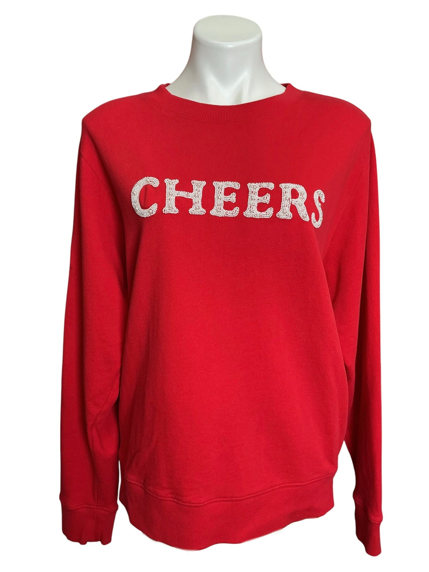 Lilly Pulitzer Ballad Long Sleeve Sweater Amaryllis Red Cheers - Size M